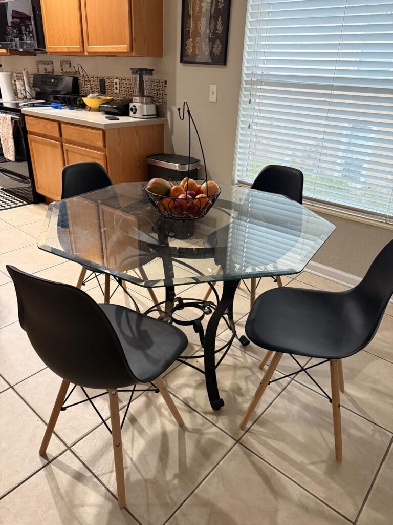 Furmax Modern Style Dining Chair Mid Century Modern DSW Chair, Shell Lounge Plastic Chair for Kitchen, Dining, Bedroom, Living Room Side Chairs Set of 4(White) Customer Review Best Kitchen Table Chairs