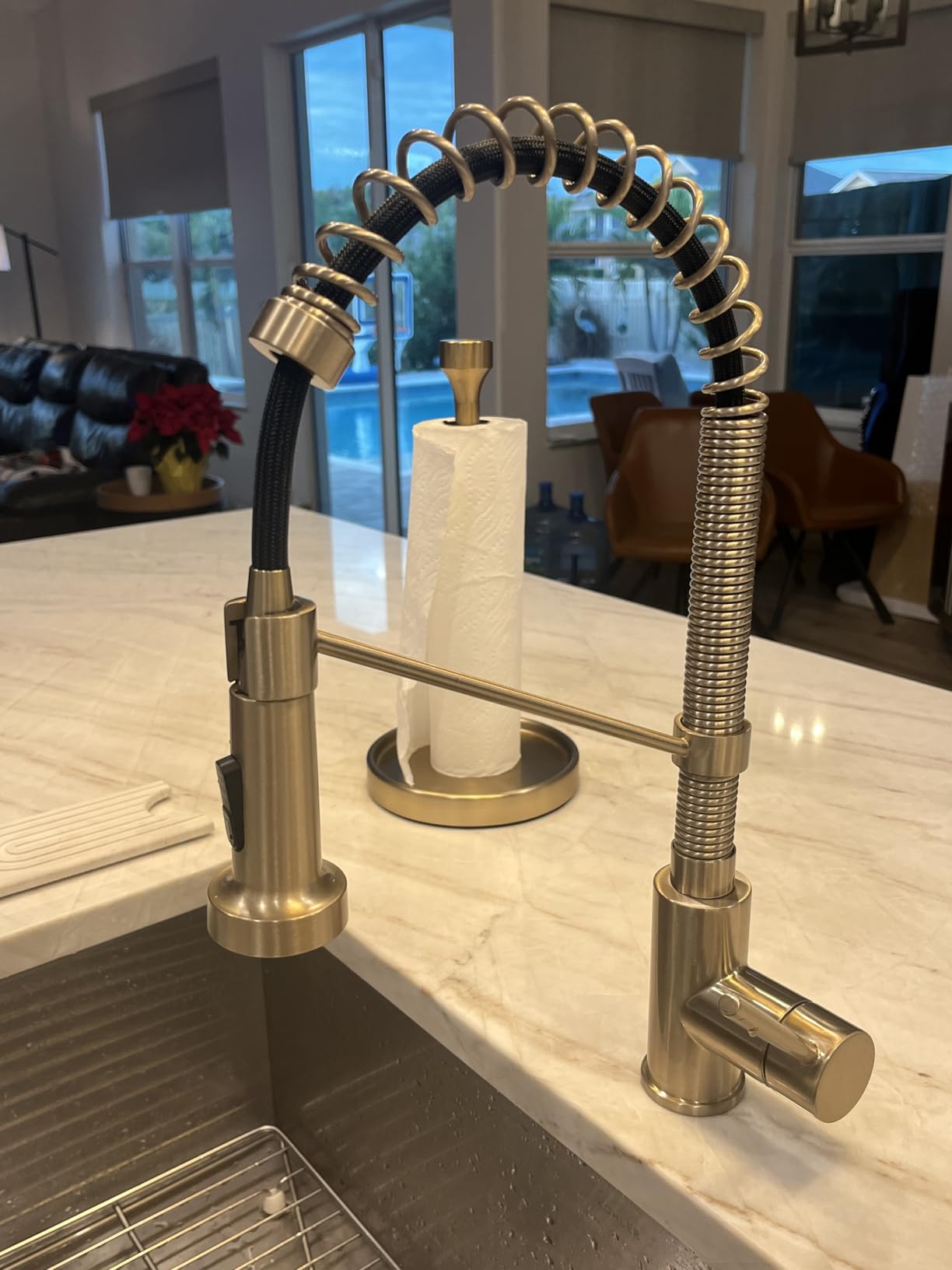 KRAUS Bolden Commercial Style 2-Function Single Handle Pull Down Kitchen Faucet in Matte Black, KPF-1610MB - Customer Photo 1
