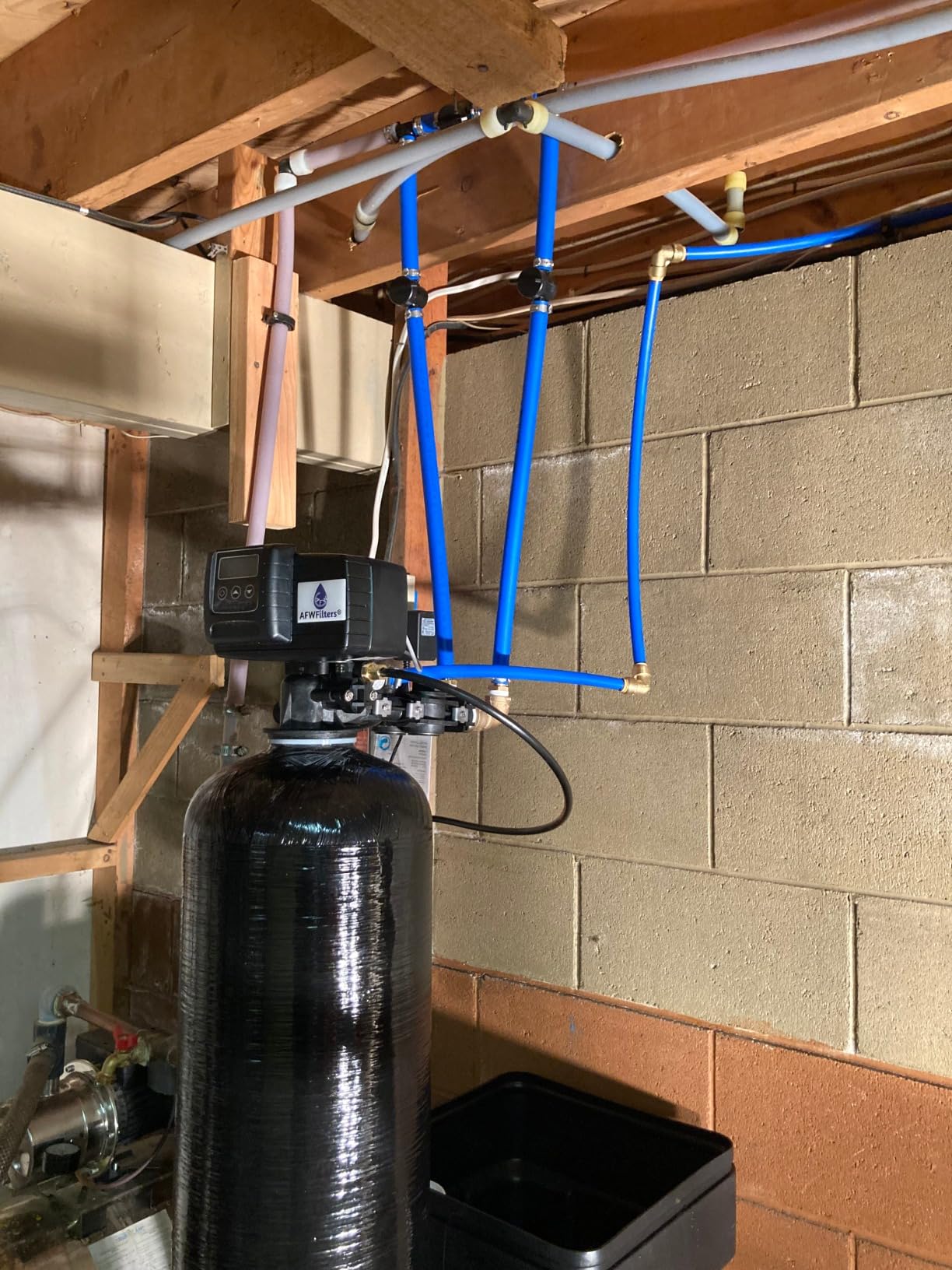 AFWFilters Fleck IRON Pro 2 AFW Filters Combination Water Softener Iron Filter 5600SXT Digital Metered Valve for Whole House (48,000 Grains, Black) Customer Review AFWFilters Fleck IRON Pro 2 AFW Filters Combination Water Softener Iron Filter 5600SXT Digital Metered Valve for Whole House (48,000 Grains, Black) - Customer Photo 1