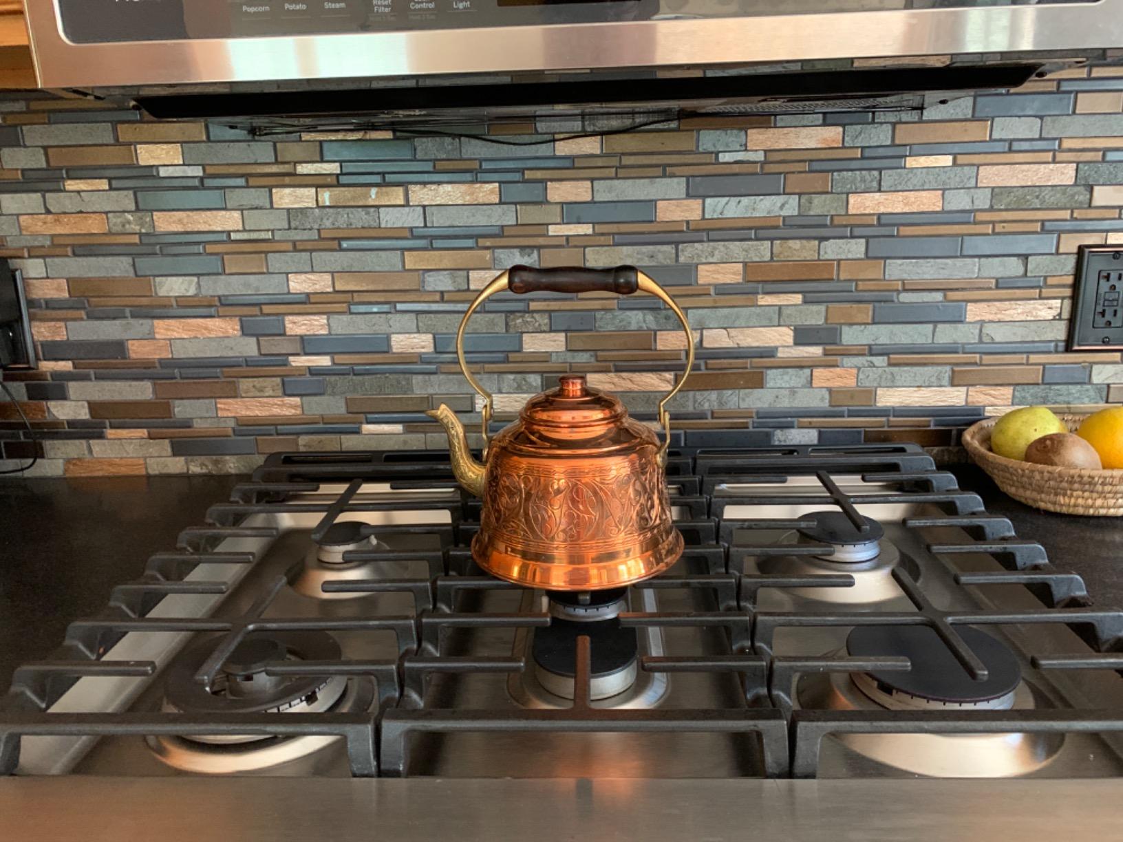DEMMEX Heavy Gauge 1mm Thick Engraved Solid Copper Tea Pot Kettle Stovetop Teapot, Handmade (1.6-Quarts - Engraved) Customer Review DEMMEX Heavy Gauge 1mm Thick Engraved Solid Copper Tea Pot Kettle Stovetop Teapot, Handmade (1.6-Quarts - Engraved) - Customer Photo 2