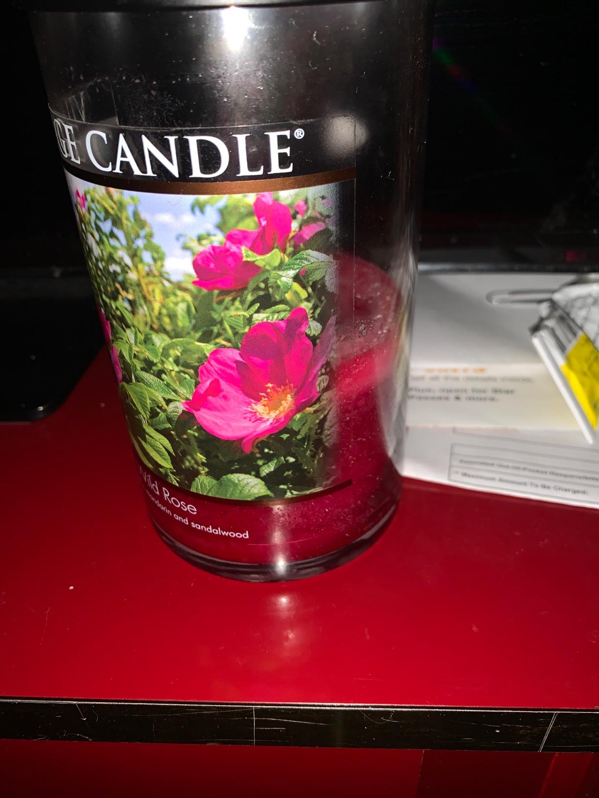 Village Candle Wild Rose Large Tumbler Glass Jar, Scented Candle, 19 oz., Pink Customer Review Village Candle Wild Rose Large Tumbler Glass Jar, Scented Candle, 19 oz., Pink - Customer Photo 1