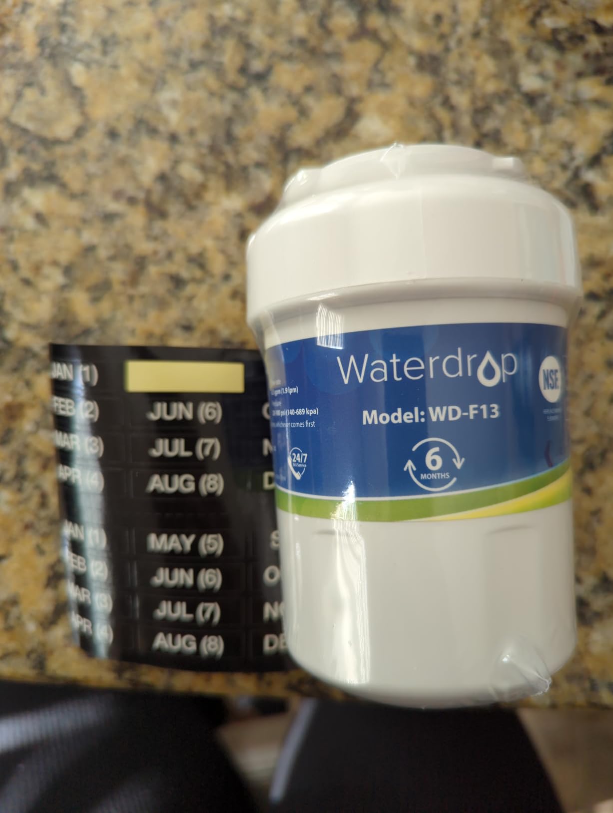 Waterdrop WD-F13 Replacement for GE MWF, SmartWater MWFP, MWFINT, MWFA, GWF, HDX FMG-1, Kenmore 9991, GSE25GSHECSS, WFC1201 Water Filter, 3 Pack Customer Review Waterdrop WD-F13 Replacement for GE MWF, SmartWater MWFP, MWFINT, MWFA, GWF, HDX FMG-1, Kenmore 9991, GSE25GSHECSS, WFC1201 Water Filter, 3 Pack - Customer Photo 1