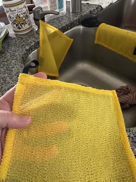 Lunatec Odor-Free Kitchen Dishcloths. A Scrubber and scouring pad for All Surfaces. (4-Pack) - Customer Photo 2
