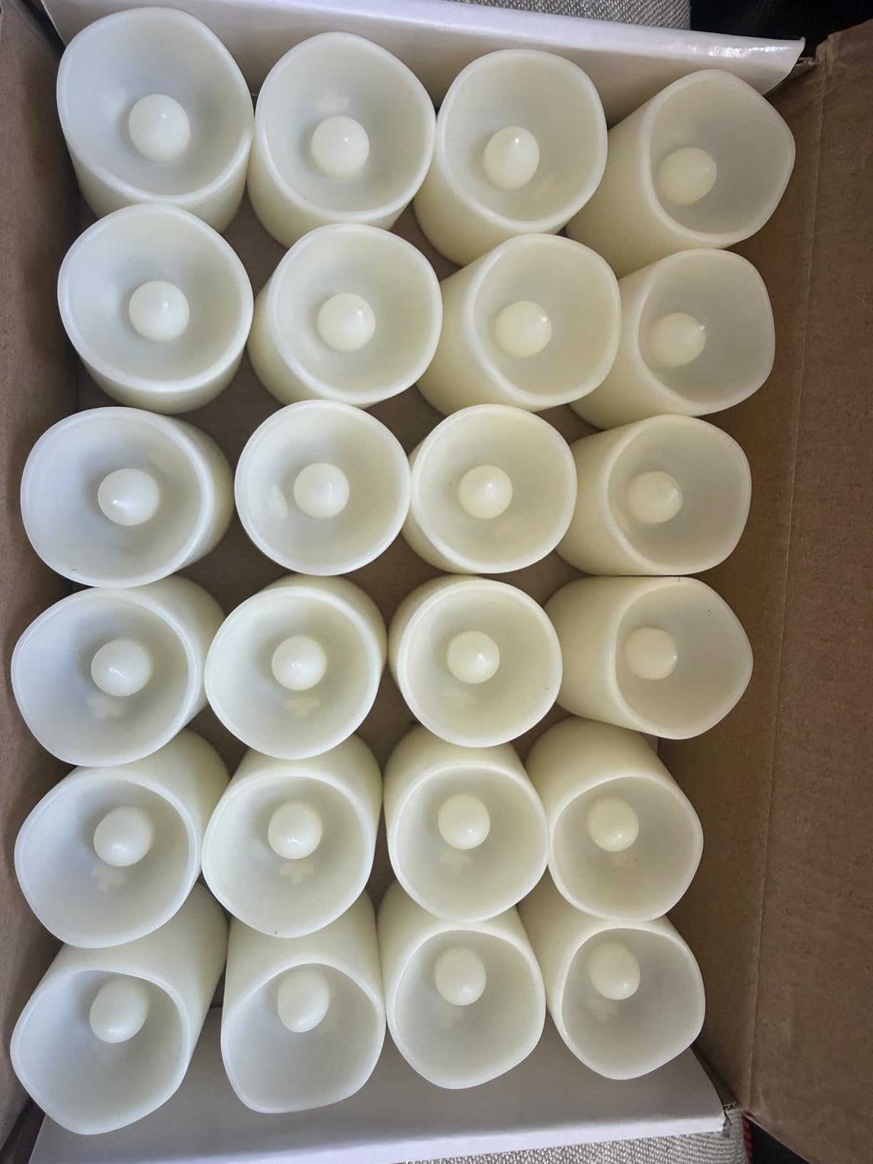 SHYMERY Flameless Votive Candles,Flameless Flickering Electric Fake Candle,24 Pack 200+Hour Battery Operated LED Tea Lights in Warm White for Wedding, Table, Halloween,Christmas Decorations 1.5