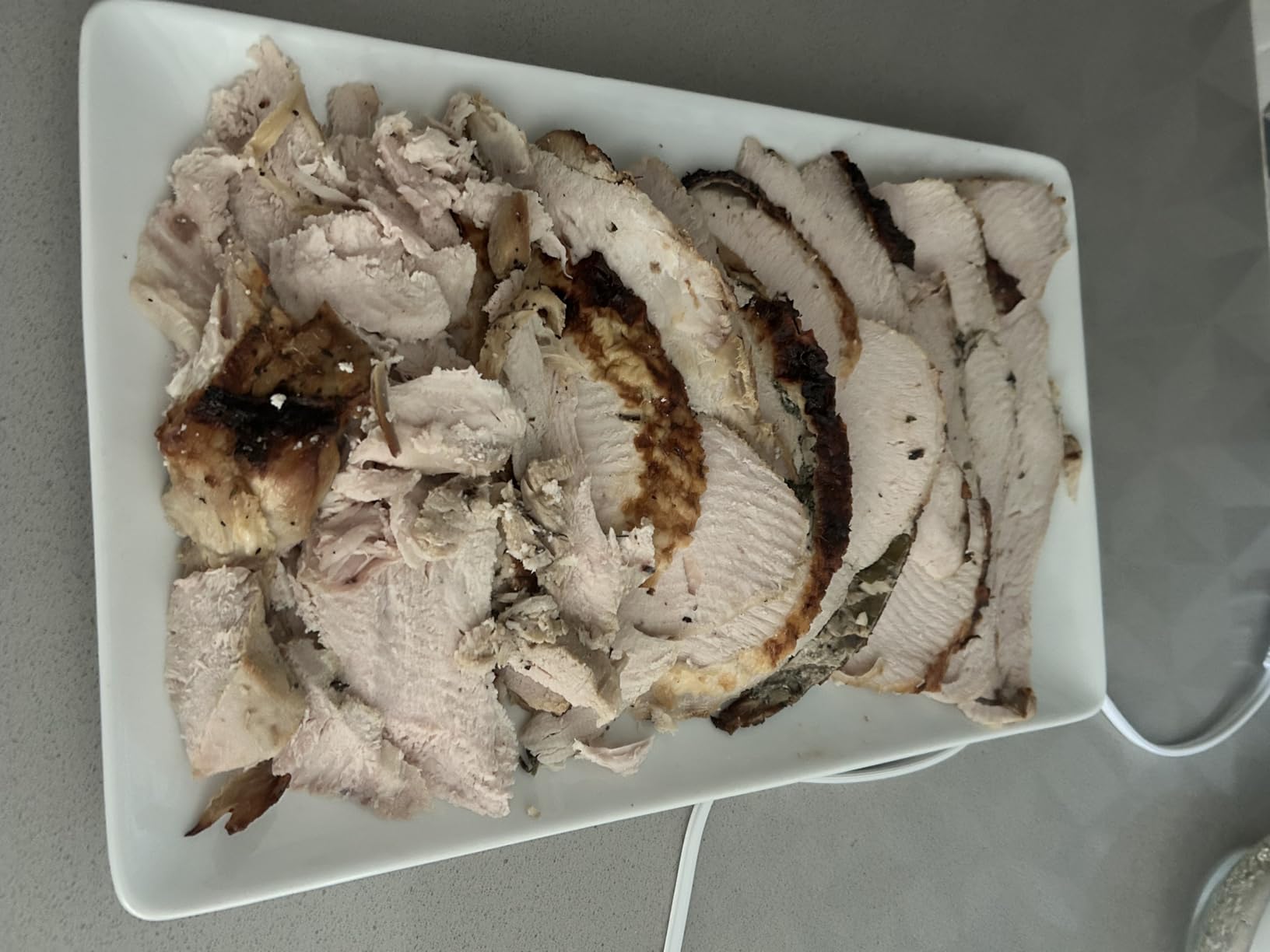 NutriChef Electric Carving Turkey Slicer Kitchen Knife | For Thanksgiving | Portable Electrical Food Cutter Knife Set with Carve Blades & Wood Stand | Cuts Meat, Bread, Cheese & Fruit | White - Customer Photo 2