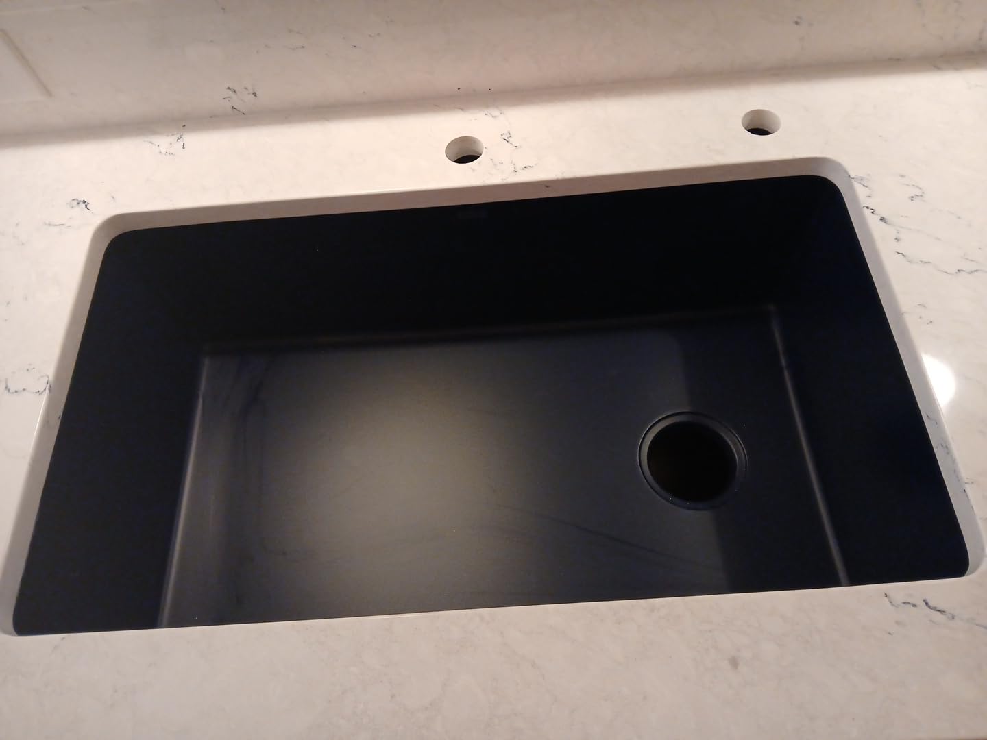 Ruvati 32 x 19 inch epiGranite Undermount Granite Composite Quartz Single Bowl Kitchen Sink - Midnight Black - RVG2033BK - Customer Photo 2