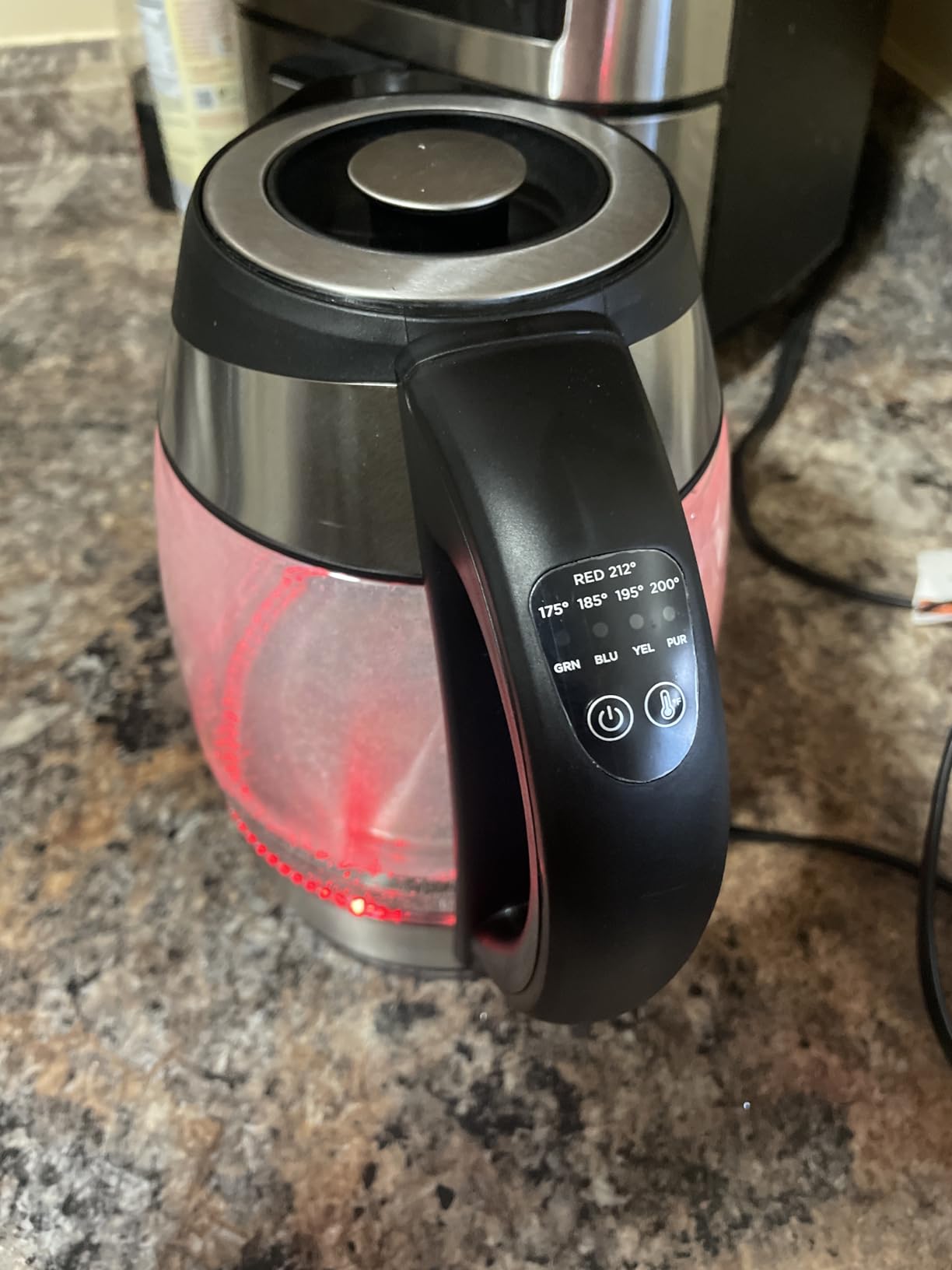 Chefman Electric Kettle with Temperature Control, 5 Presets LED Indicator Lights, Removable Tea Infuser, Glass Tea Kettle & Hot Water Boiler, 360 Swivel Base, BPA Free, Stainless Steel, 1.8 Liters - Customer Photo 2