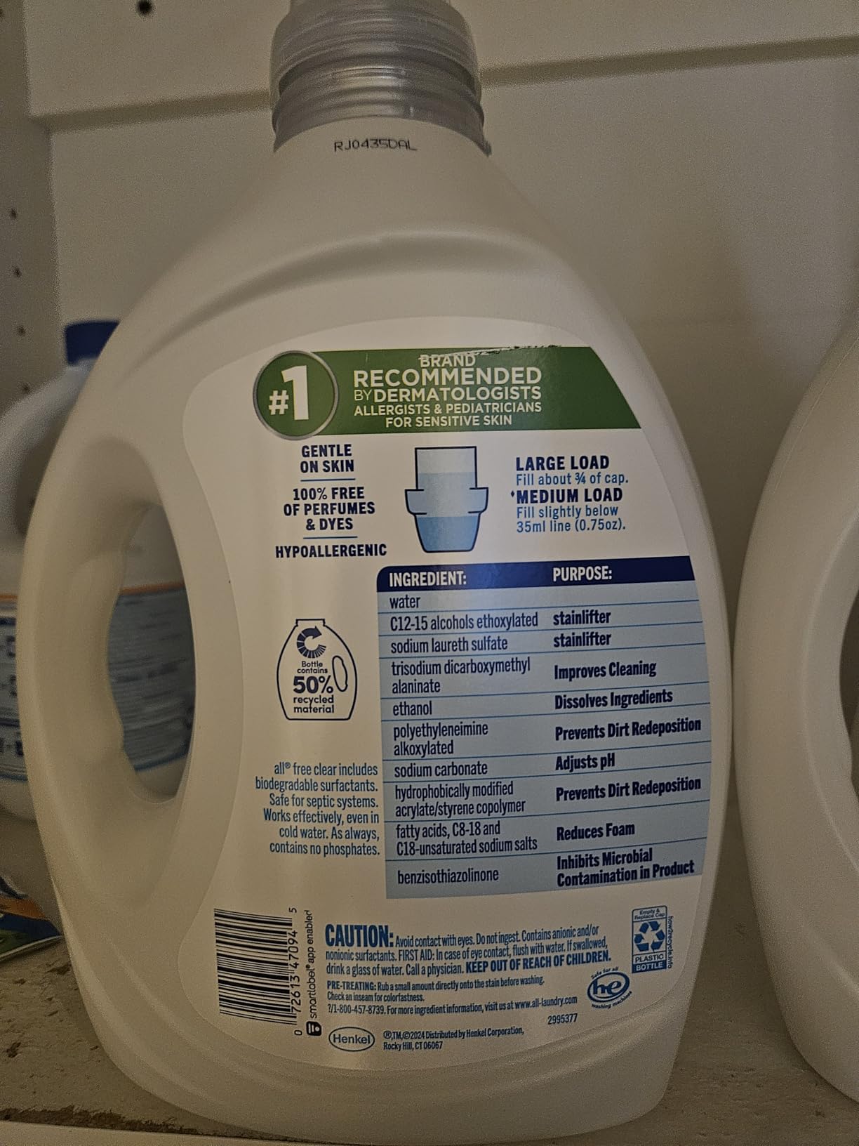 all free clear Original, Liquid Laundry Detergent for Sensitive Skin, Unscented and Hypoallergenic, Concentrated, 82.5oz, 110 Loads Customer Review all free clear Original, Liquid Laundry Detergent for Sensitive Skin, Unscented and Hypoallergenic, Concentrated, 82.5oz, 110 Loads - Customer Photo 2