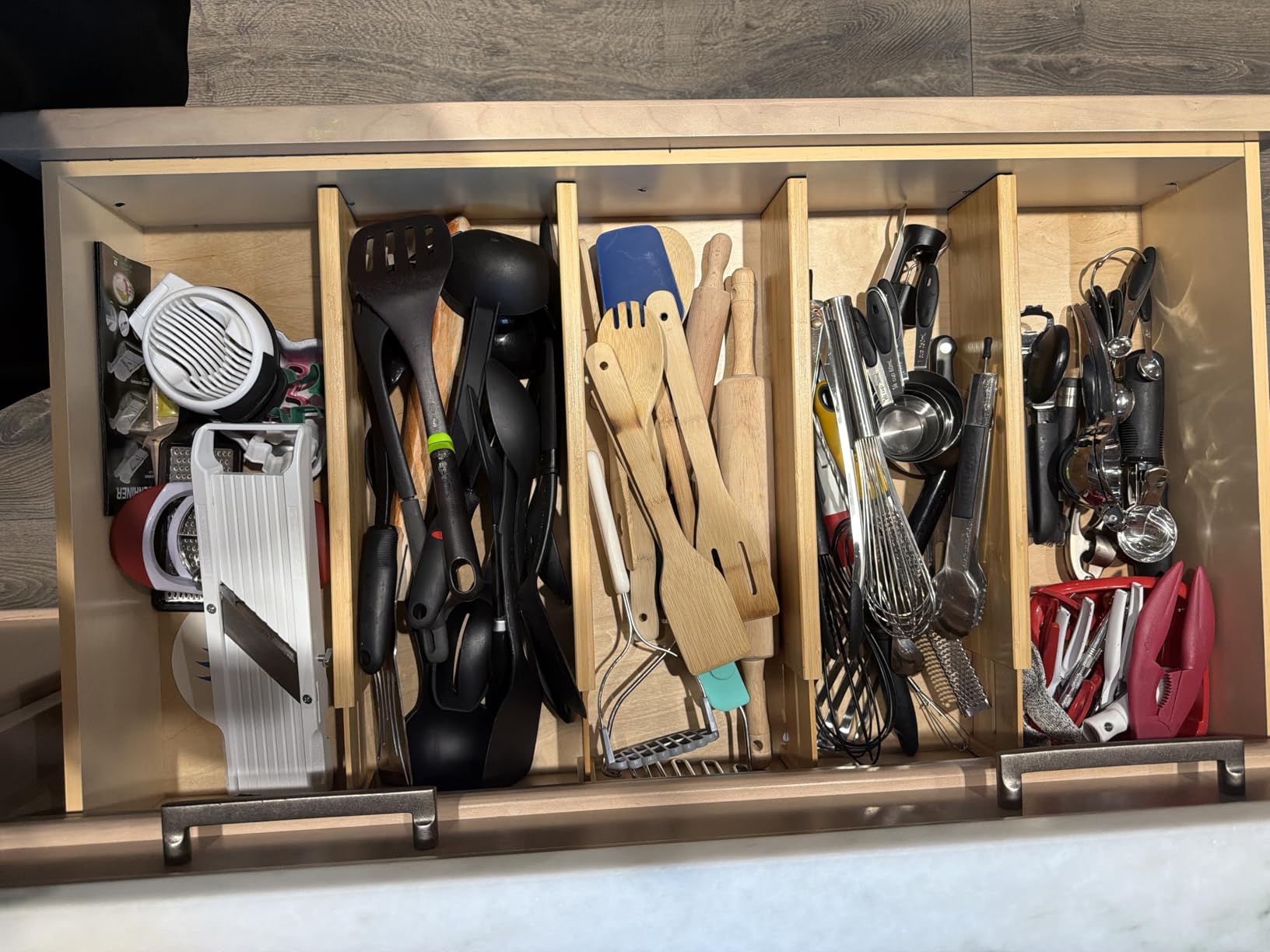 Utoplike 4 pcs Bamboo Kitchen Drawer Dividers Large, Adjustable Drawer Organizers, Spring Loaded, Works in Kitchen, Dresser, Bathroom, Bedroom, Drawer, Desk Customer Review Utoplike 4 pcs Bamboo Kitchen Drawer Dividers Large, Adjustable Drawer Organizers, Spring Loaded, Works in Kitchen, Dresser, Bathroom, Bedroom, Drawer, Desk - Customer Photo 1