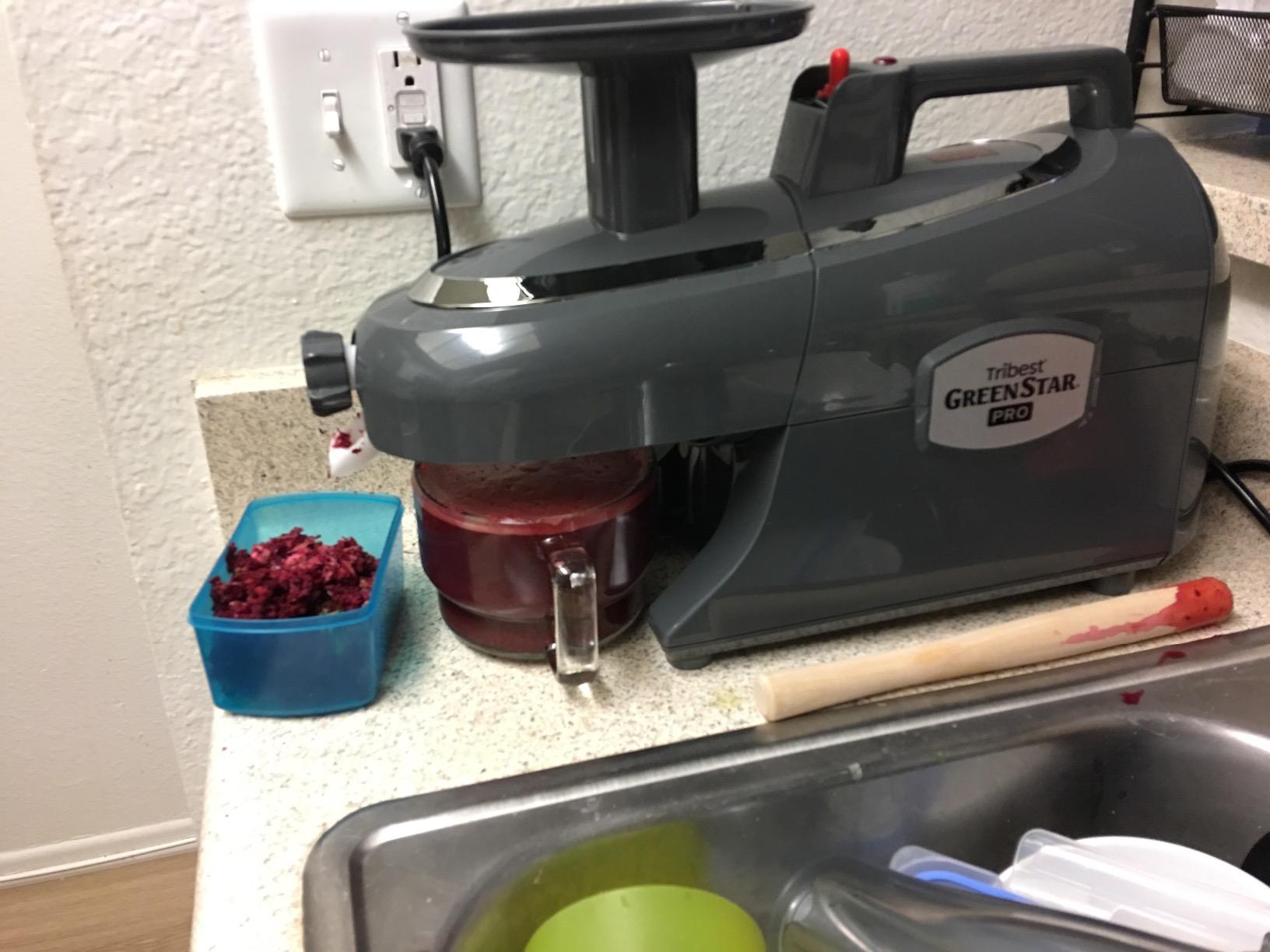 Tribest Greenstar GS-P501-B Pro Jumbo Slow Masticating Juicer, Twin Gear Cold Press Juicer & Juice Extractor, White Customer Review Tribest Greenstar GS-P501-B Pro Jumbo Slow Masticating Juicer, Twin Gear Cold Press Juicer & Juice Extractor, White - Customer Photo 1