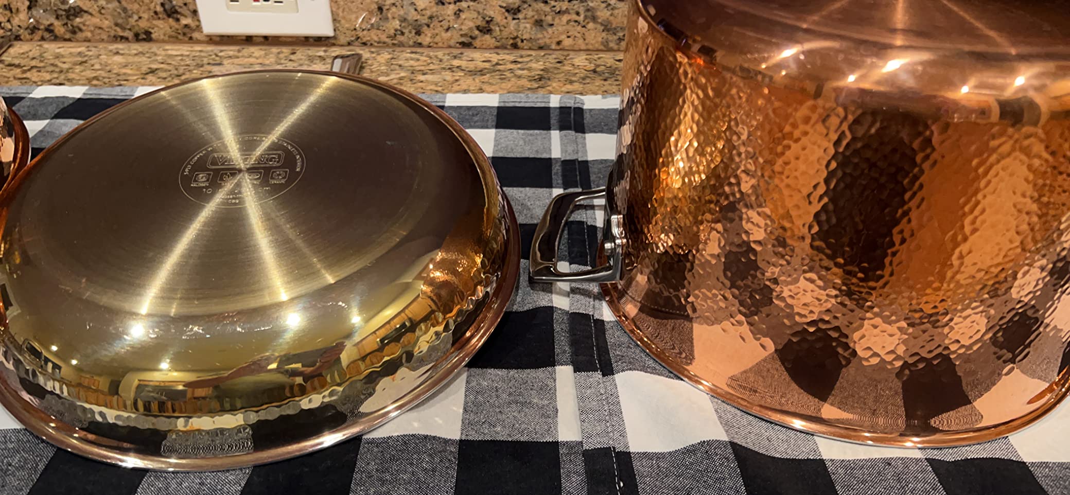 Viking 3-Ply Pots and Pans Set, 10 Piece Copper Kitchen Cookware with Glass Lids, Hammered Copper - Customer Photo 1