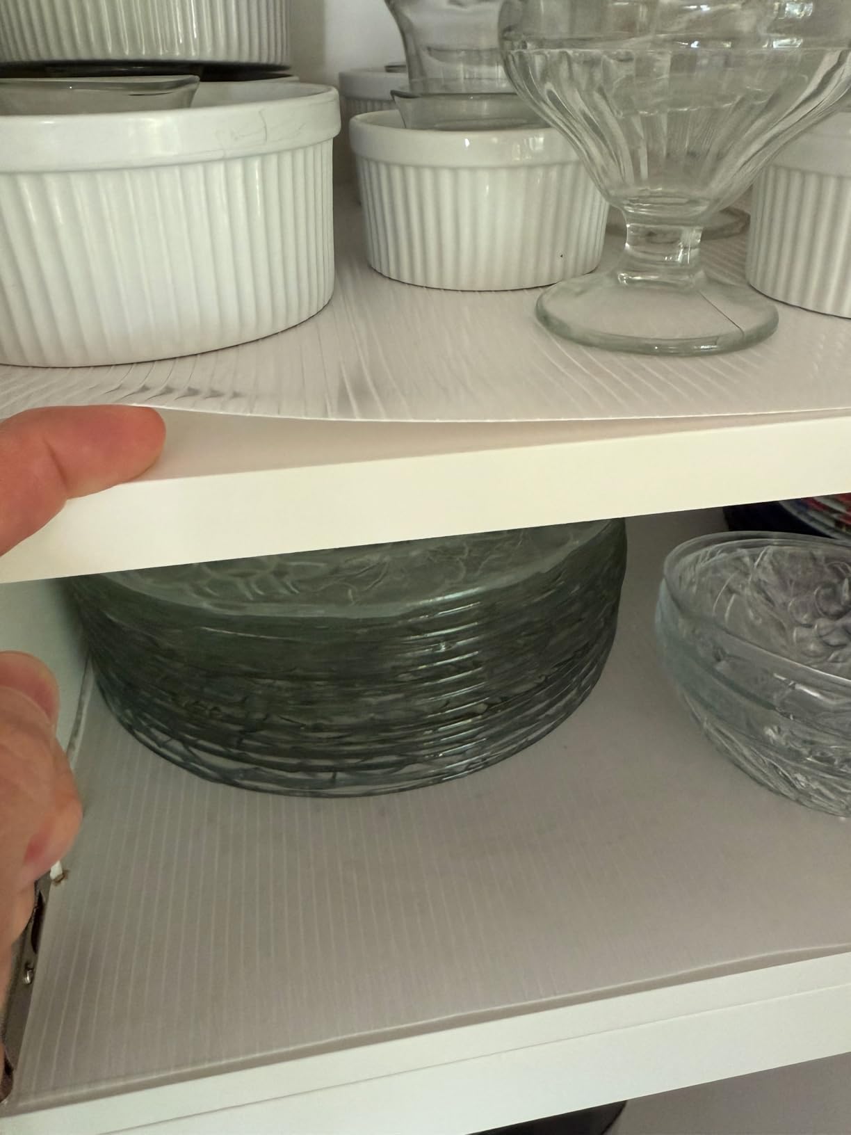GORILLA GRIP DuraGuard Shelf Liner, Non-Adhesive Cabinet Liners for Kitchen Drawers, Shelves, Refrigerator, Pantry Storage, Bathroom Closet, Durable Waterproof BPA Free Ribbed Plastic, 12x20 Clear Customer Review GORILLA GRIP DuraGuard Shelf Liner, Non-Adhesive Cabinet Liners for Kitchen Drawers, Shelves, Refrigerator, Pantry Storage, Bathroom Closet, Durable Waterproof BPA Free Ribbed Plastic, 12x20 Clear - Customer Photo 2