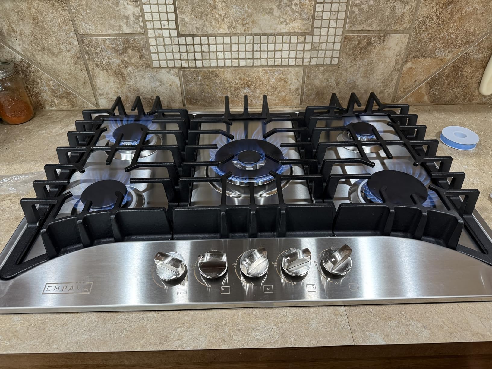 Empava 30 Inch Gas Cooktop with 5 World Class Made in Italy SABAF Burners, LPG/NG Convertible, Ideal RV Top Stoves for Kitchen, Stainless Steel - Customer Photo 1