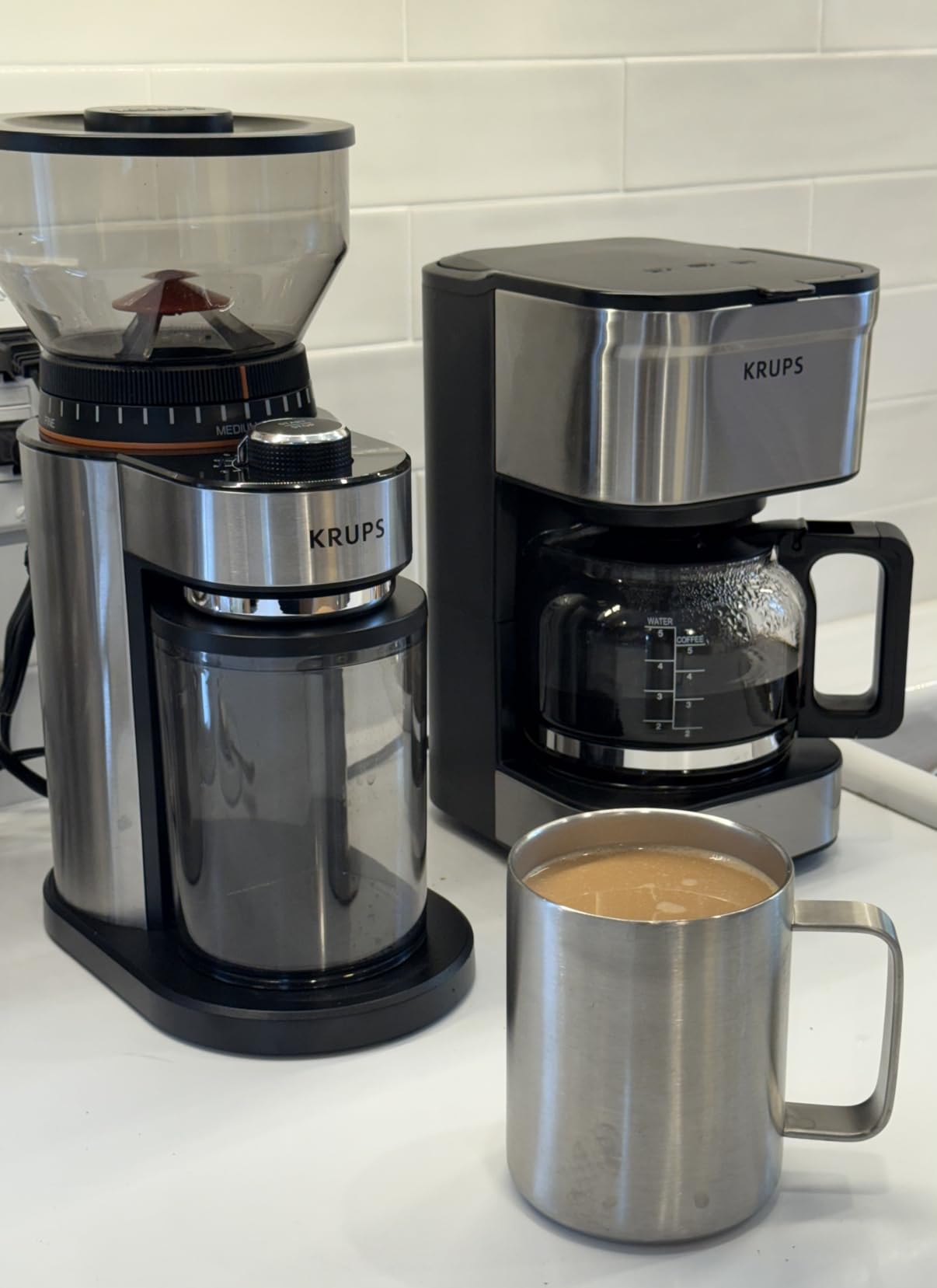 KRUPS Precision Burr Coffee Grinder: 12 Settings, 8 oz Capacity for Drip, French Press, Espresso, Pour Over, Cold Brew - Stainless Steel, 110W, Auto-Stop, Easy Clean - Coffee Grinders for Home Use Customer Review KRUPS Precision Burr Coffee Grinder: 12 Settings, 8 oz Capacity for Drip, French Press, Espresso, Pour Over, Cold Brew - Stainless Steel, 110W, Auto-Stop, Easy Clean - Coffee Grinders for Home Use - Customer Photo 2