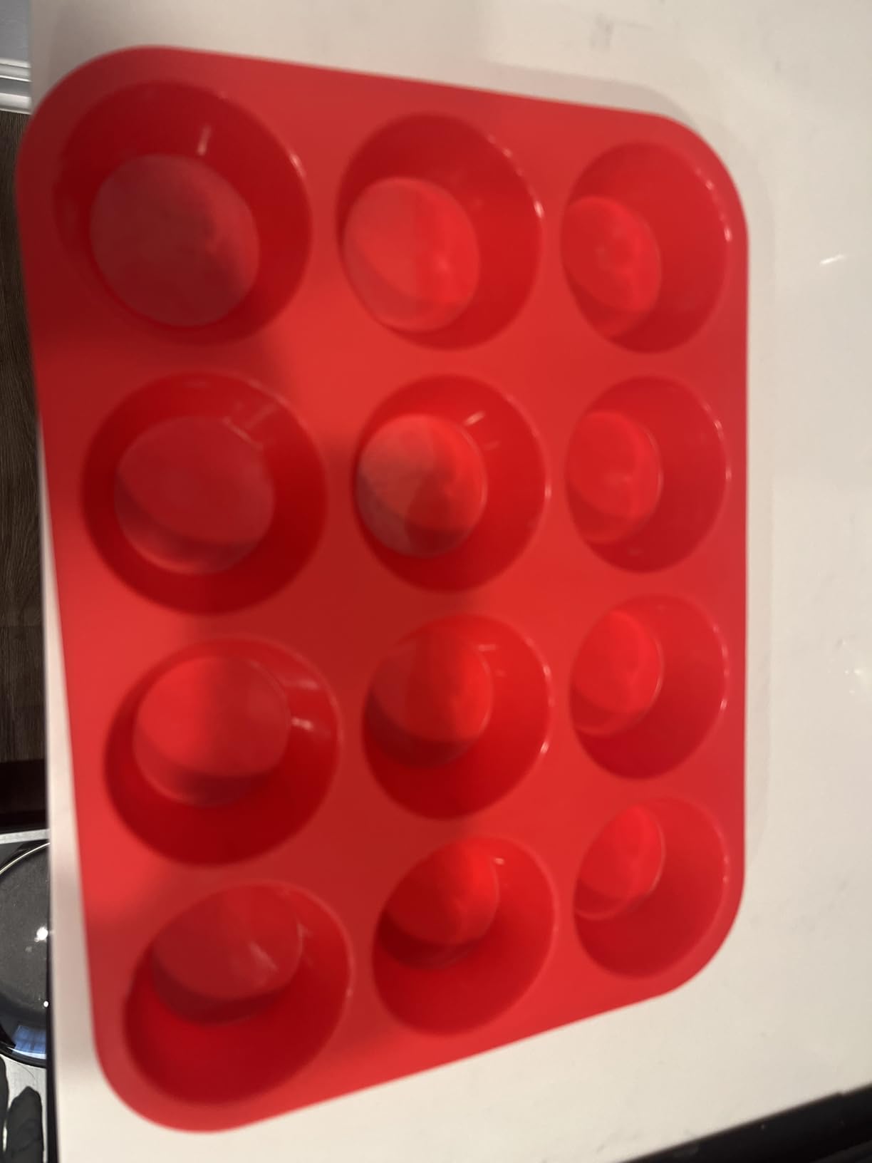 CAKETIME 12 Cups Silicone Muffin Pan - Nonstick Cupcake Pan 1 Pack Regular Size Silicone Mold for Baking - Customer Photo 1