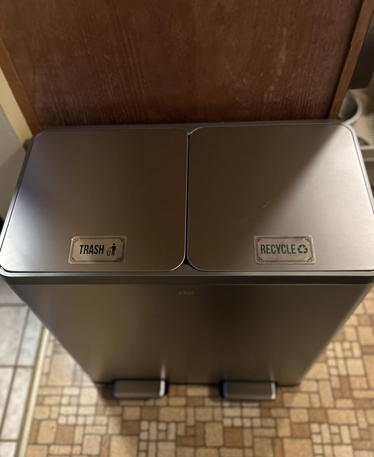 EKO EcoCasa II 36L+24L Dual Trash Can with Recycle Bin, Stainless Steel Garbage Can with Lid, Deodorizer Compartment, Odor-Proof and Fingerprint Resistant - Customer Photo 1