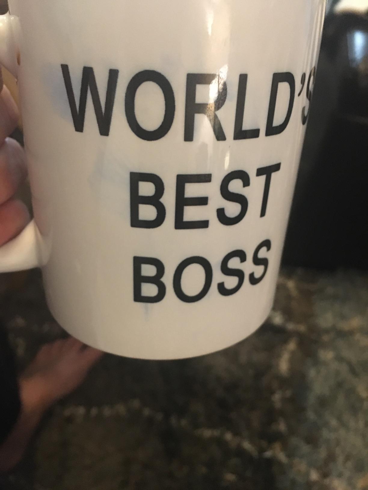 World's Best Boss Funny Coffee Mug - BeBr Bosses Day Gifts Ideas -Novelty Present For My Greatest Boss Male or Female, Men, Great Office Gift Mugs,Birthday,Leaving or Home Daily Use 11 oz Ceramic Mug - Customer Photo 2