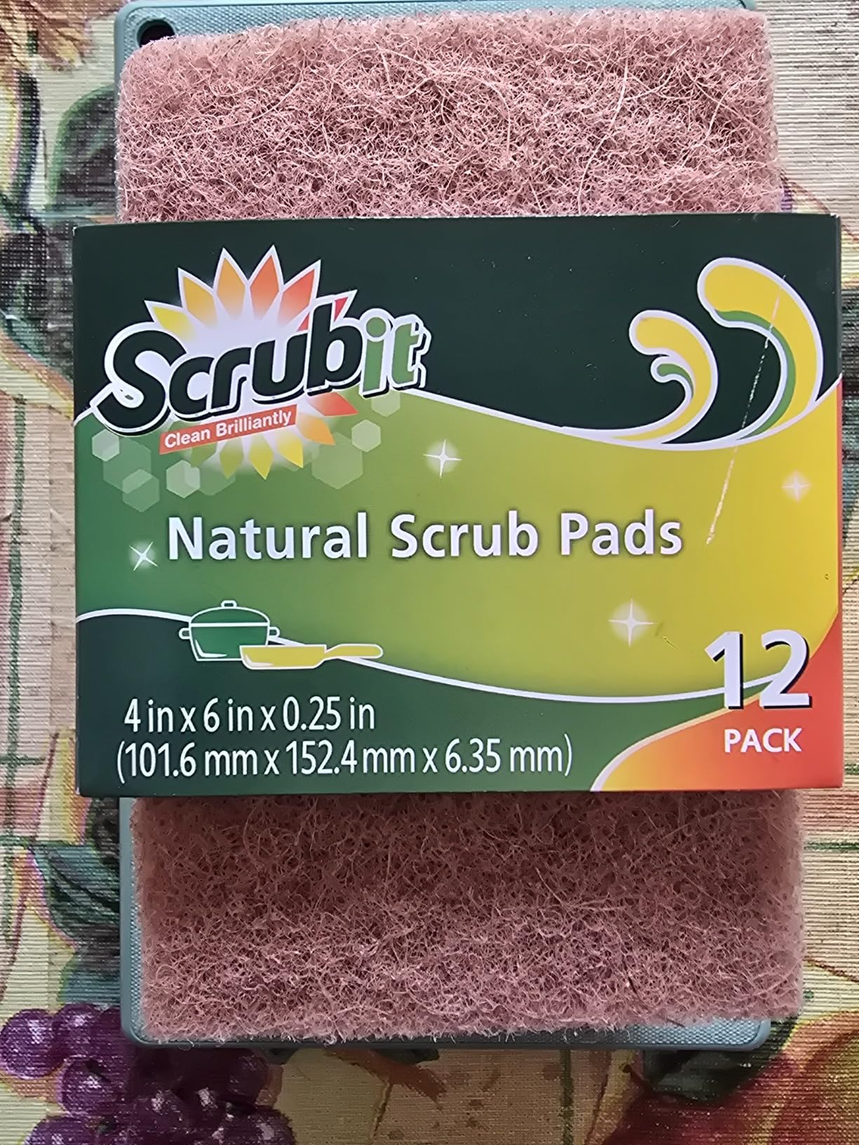 SCRUBIT Natural Scouring Pads (12 Pack) - Eco Friendly Scrubbing Pads for Kitchen Cleaning, Dishes, and Pots - Non-Scratch Kitchen Scrubbers - 100% Natural Sisal Fibers (12 Pack) - Customer Photo 1