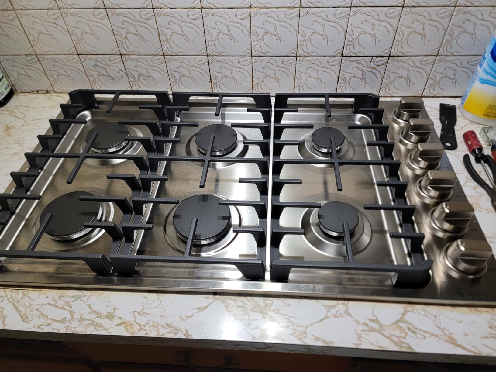 Empava 36 in. Gas Stove Cooktop 6 Italy Sabaf Sealed Burners NG/LPG Convertible in Stainless Steel Customer Review Empava 36 in. Gas Stove Cooktop 6 Italy Sabaf Sealed Burners NG/LPG Convertible in Stainless Steel - Customer Photo 1