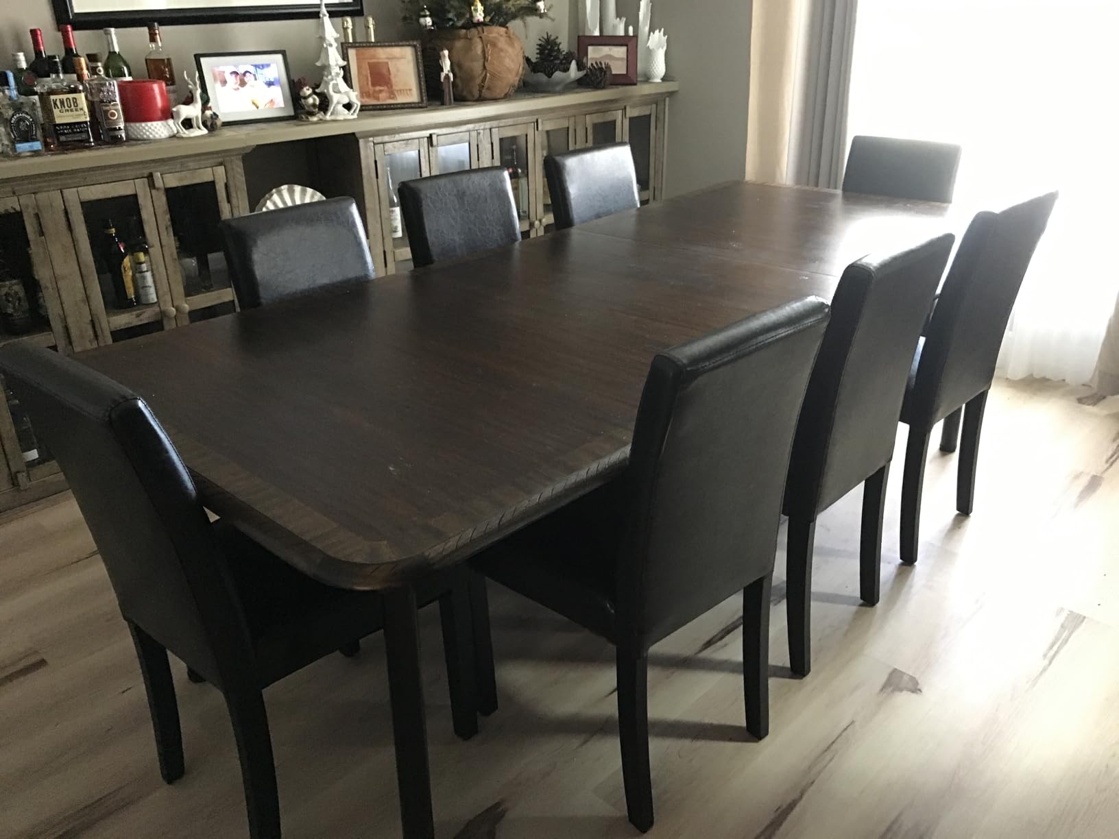 Yaheetech Dining Chairs Set of 4 PU Leather Dining Room Chairs with Waterproof Surface and Wood Legs for Kitchen Restaurant and Living Room, Dark Brown Customer Review Yaheetech Dining Chairs Set of 4 PU Leather Dining Room Chairs with Waterproof Surface and Wood Legs for Kitchen Restaurant and Living Room, Dark Brown - Customer Photo 4