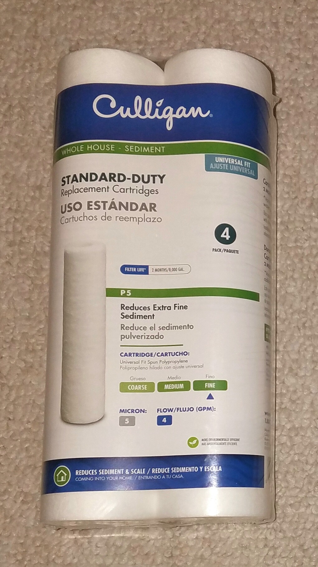 Culligan P5-4PK P5 Whole House Premium Water Filter, 8,000 Gallons, Value 4-Pack, White, 4 Count (Pack of 1) Customer Review Culligan P5-4PK P5 Whole House Premium Water Filter, 8,000 Gallons, Value 4-Pack, White, 4 Count (Pack of 1) - Customer Photo 1