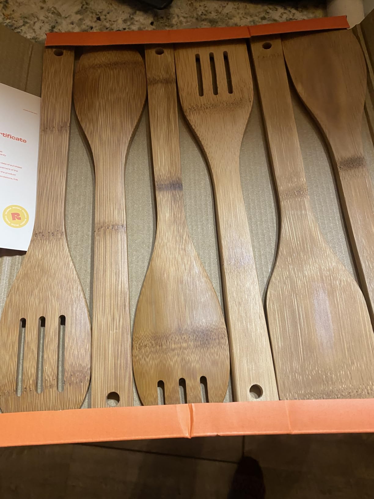 Riveira Bamboo Cooking Spoons 6-Piece - Wooden Cooking Utensils Set with Wooden Spoons for Cooking & Spatulas Wooden Utensil Sets - Premium Kitchen Utensil Set - Durable First Apartment Essentials customer photo 1