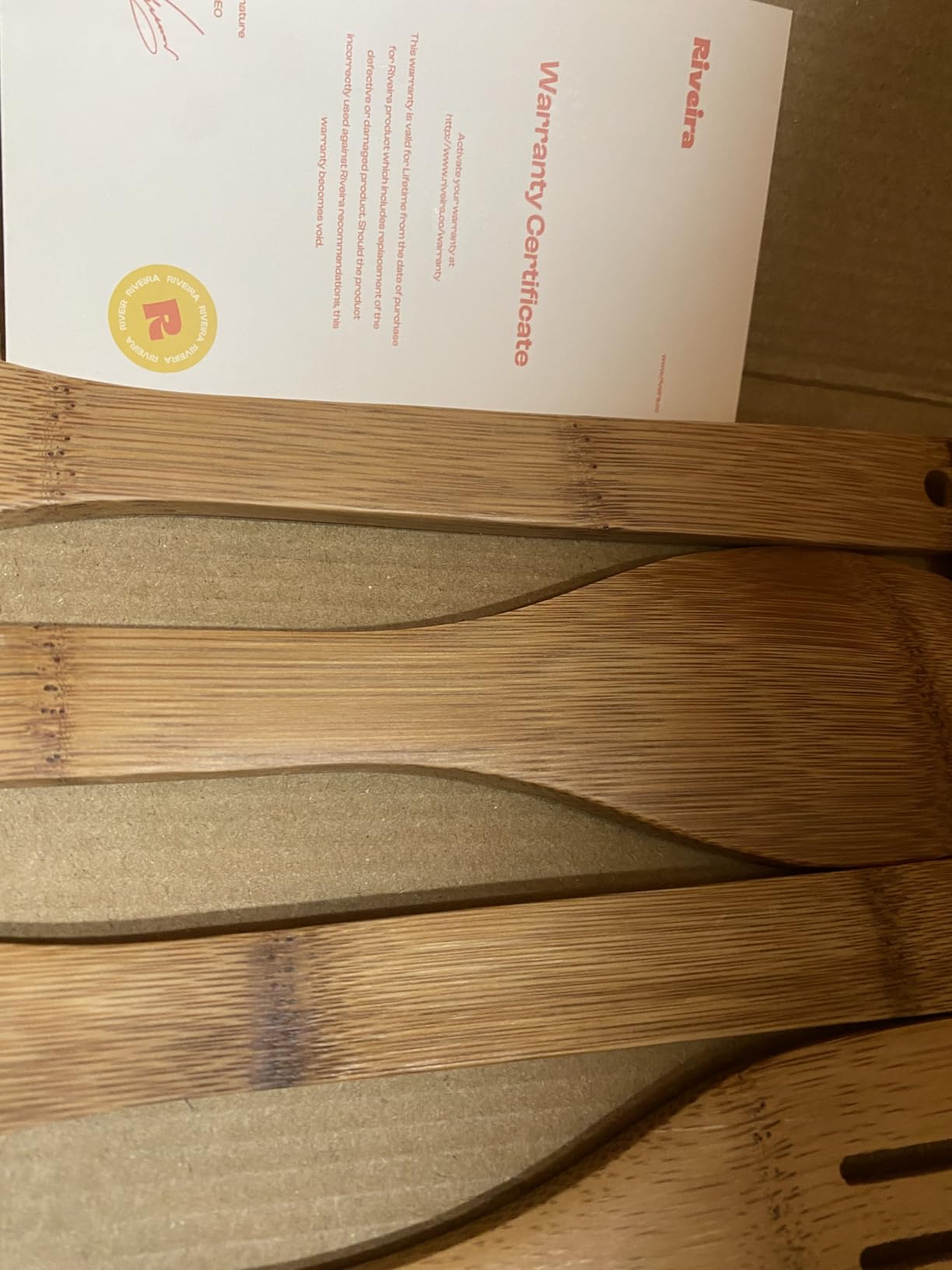Riveira Bamboo Cooking Spoons 6-Piece – Wooden Cooking Utensils Set with Wooden Spoons for Cooking & Spatulas Wooden Utensil Sets – Premium Kitchen Utensils Set – Durable First Apartment Essentials - Customer Photo 2