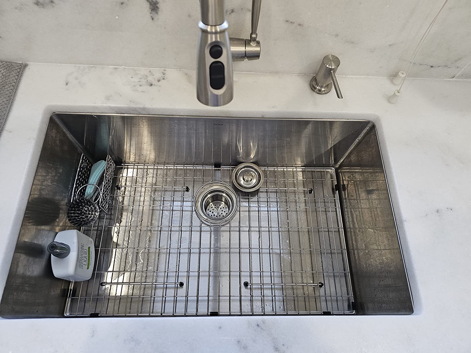 Kraus KHU101-24L Standart PRO 24-inch Undermount 16 Gauge Single Bowl Laundry and Utility Sink, 24 Inch, Tight Radius - Customer Photo 4