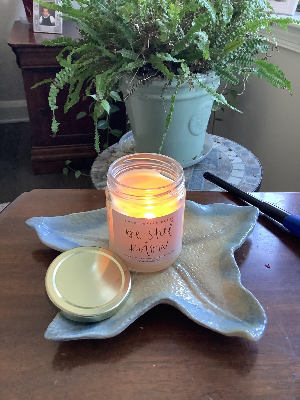 Sweet Water Decor Relax Girl, Peppermint, Cedar, Clove, and Eucalyptus Scented Soy Wax Candle for Home | 9oz Clear Jar, 40 Hour Burn Time, Non Toxic, Made in The USA Customer Review Sweet Water Decor Relax Girl, Peppermint, Cedar, Clove, and Eucalyptus Scented Soy Wax Candle for Home | 9oz Clear Jar, 40 Hour Burn Time, Non Toxic, Made in The USA - Customer Photo 1