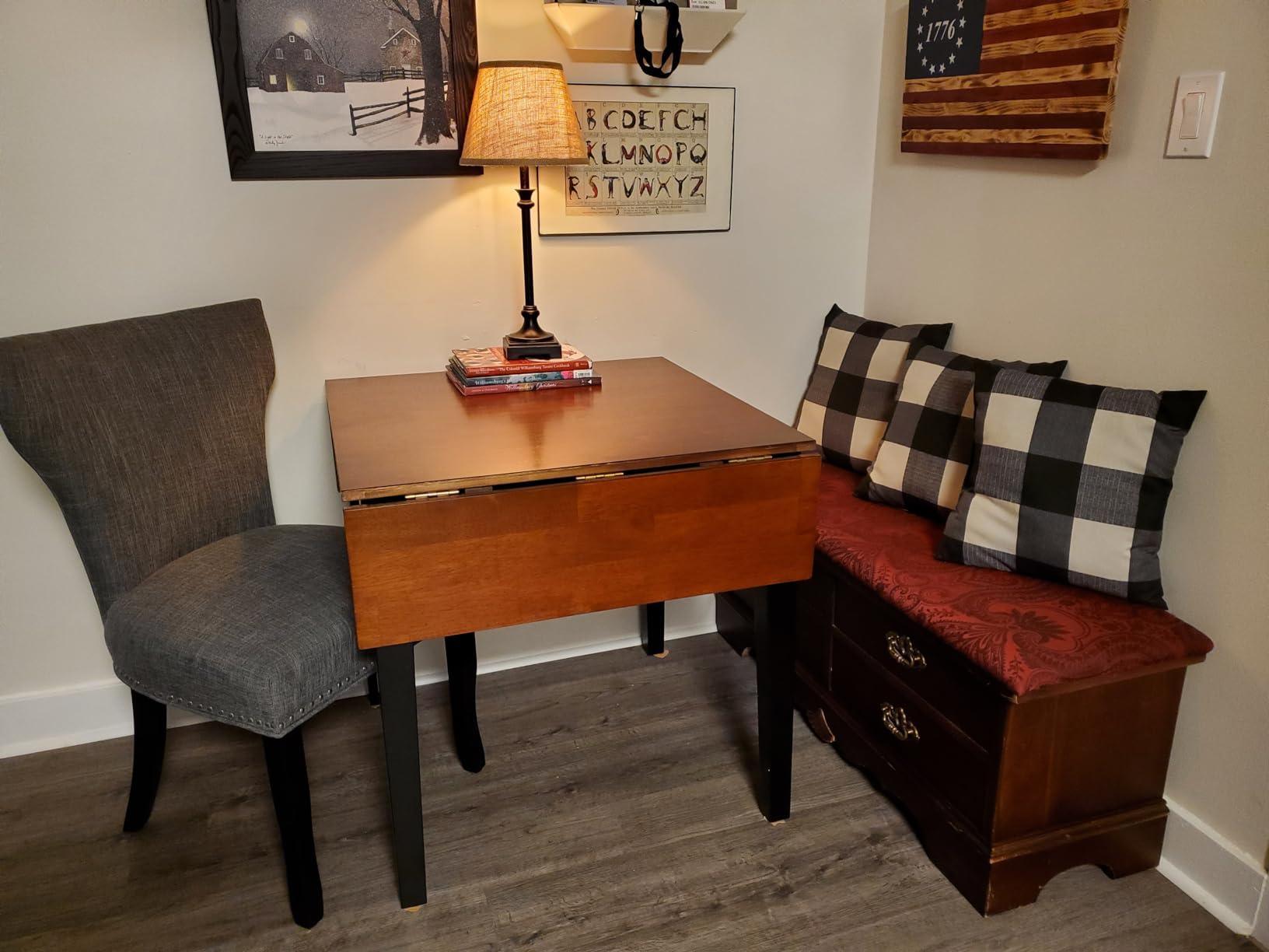 East West Furniture NDT-OAK-T Norden Dining Table - a Rectangle Wooden Table Top with Dropleaf & Stylish Legs, 30x48 Inch, Oak Customer Review East West Furniture NDT-OAK-T Norden Dining Table - a Rectangle Wooden Table Top with Dropleaf & Stylish Legs, 30x48 Inch, Oak - Customer Photo 2