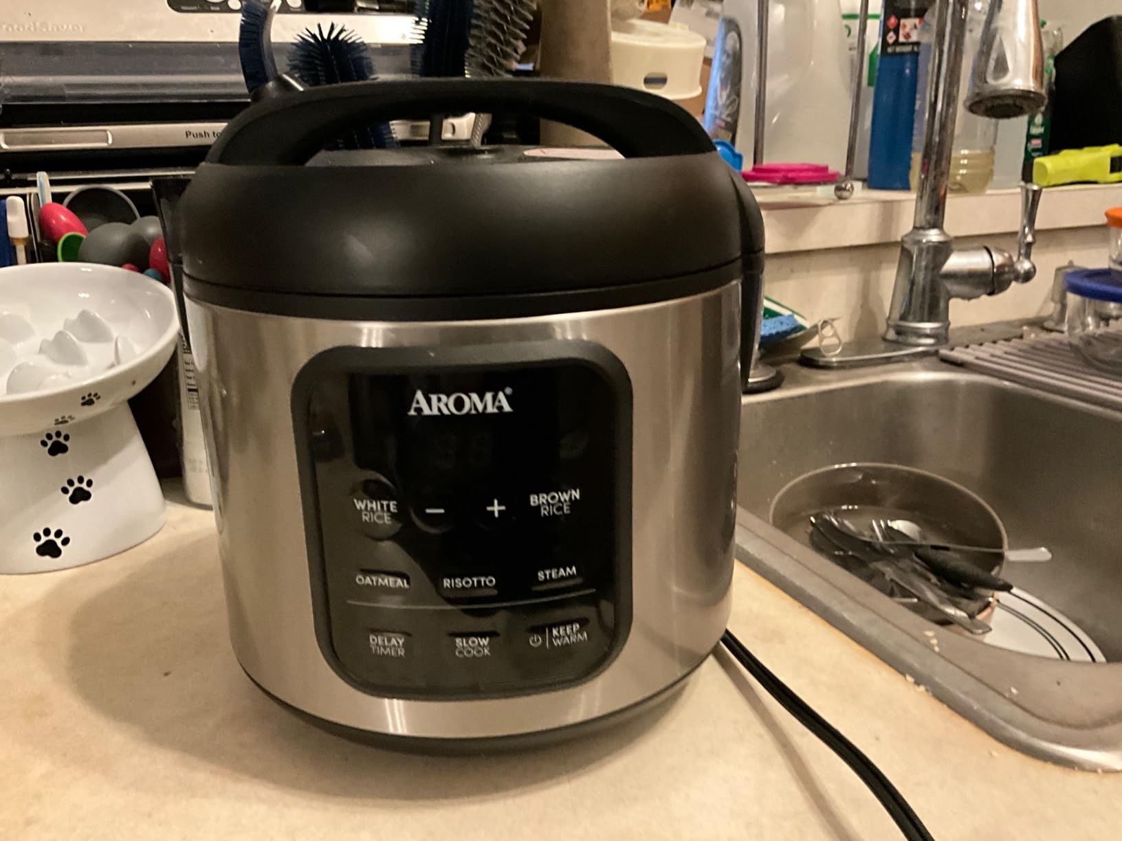 AROMA Professional Digital Rice Cooker, 10-Cup (Uncooked) / 20-Cup (Cooked), Multicooker, Slow Cooker, Steamer, Oatmeal Cooker, Egg Cooker, STS, 5 Qt, Black, ARC-5200SB - Customer Photo 1