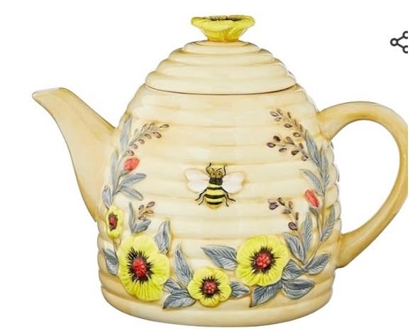 Bee Sweet 32 oz. 3-D Beehive Teapot Ceramic, Multi Colored Customer Review Bee Sweet 32 oz. 3-D Beehive Teapot Ceramic, Multi Colored - Customer Photo 2