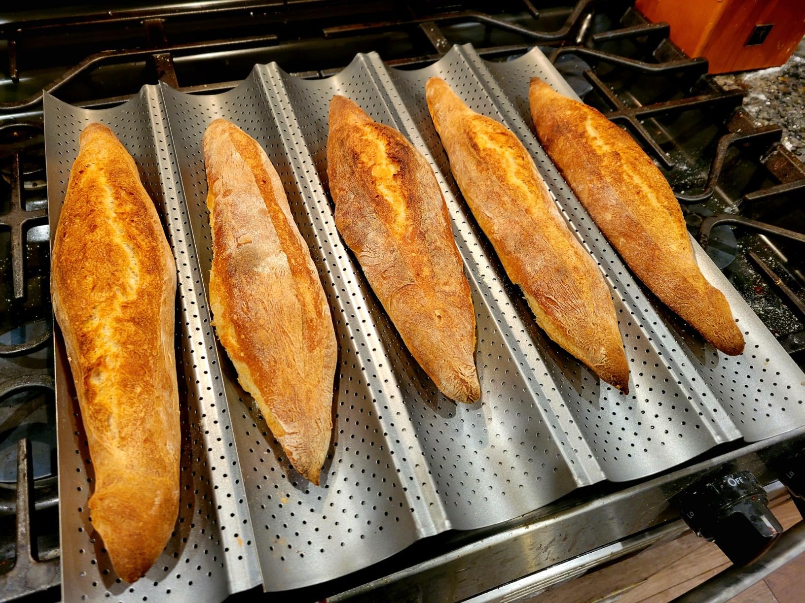 Tiawudi 2 Pack Nonstick Perforated Baguette Pan 15 Tiawudi 2 Pack Nonstick Perforated Baguette Pan 15
