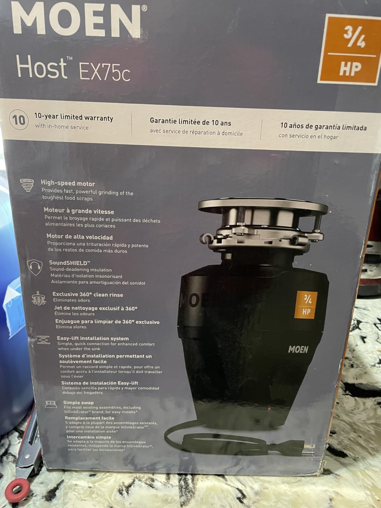 Moen Black EX Series Host Series 3/4 Horsepower Improved Installation Garbage Disposal, EX75C Customer Review Moen Black EX Series Host Series 3/4 Horsepower Improved Installation Garbage Disposal, EX75C - Customer Photo 2