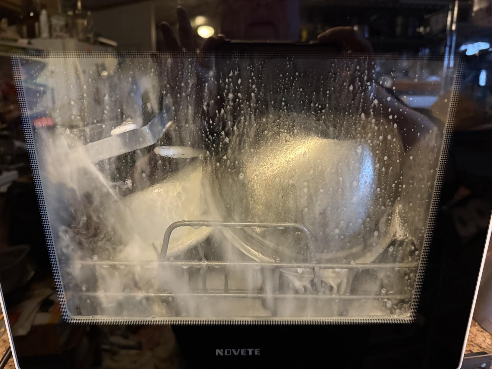 NOVETE Portable Countertop Dishwashers, Compact Dishwashers with 5L Built-in Water Tank & Inlet Hose, 5 Washing Programs, Baby Care, Air-Dry Function and LED Light for Small Apartments - Customer Photo 1