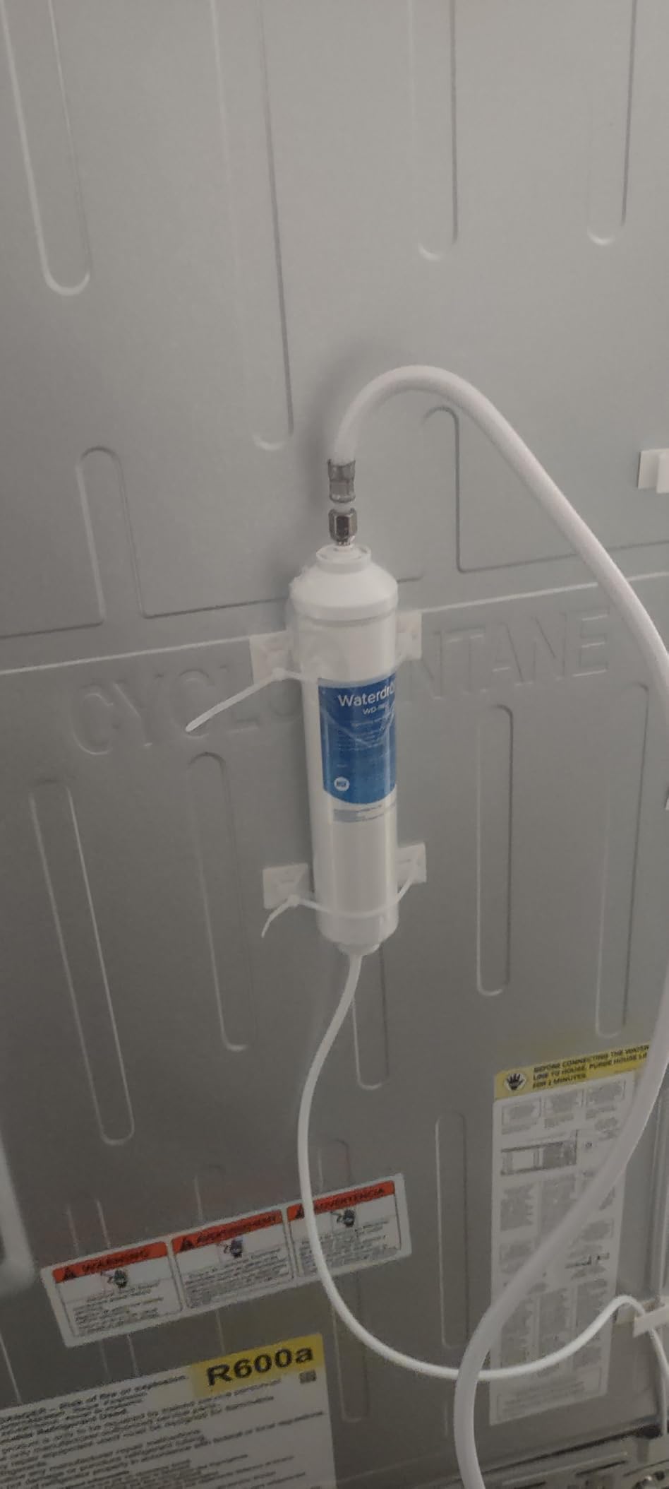 Waterdrop Inline Water Filter for Refrigerator and Ice Maker, 1 Year NSF Certified High Capacity Drinking Water Filtration System with Direct Connect Fittings, Reduces Chlorine, Sediment, Bad Taste & Odor - Customer Photo 1