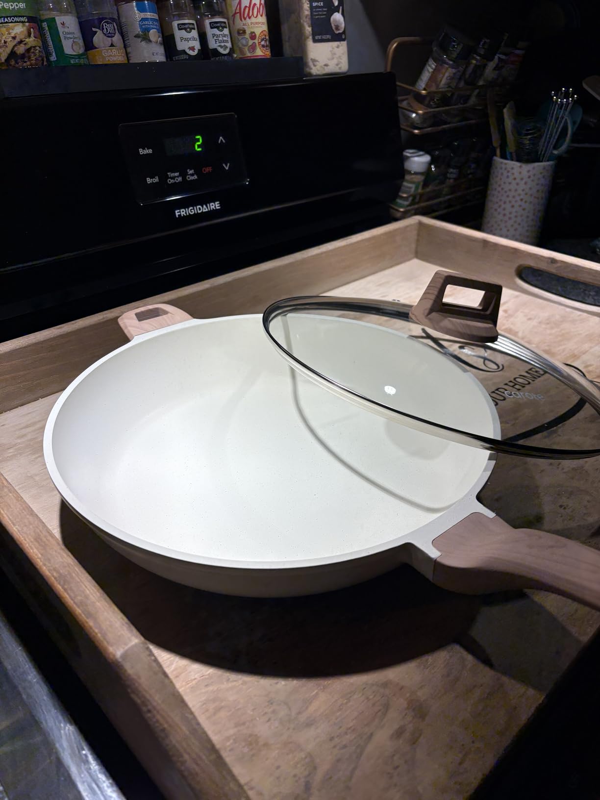 CAROTE Non Stick Frying Pan Skillet, Nonstick Granite Fry Pan with Glass Lid, Egg Pan Omelet Pans, Stone Cookware Chef's Pan, PFOA Free (Classic Granite, 10-Inch) Customer Review CAROTE Non Stick Frying Pan Skillet, Nonstick Granite Fry Pan with Glass Lid, Egg Pan Omelet Pans, Stone Cookware Chef's Pan, PFOA Free (Classic Granite, 10-Inch) - Customer Photo 1