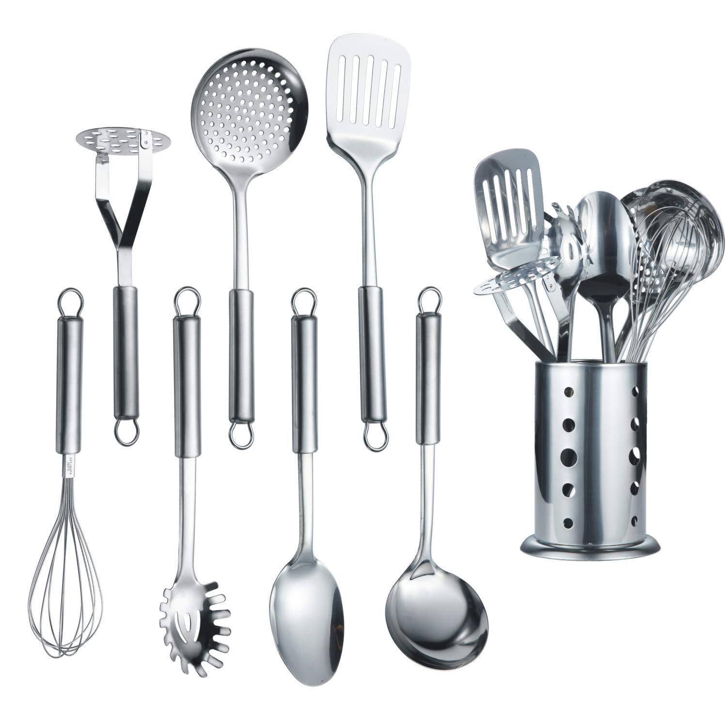 Stainless Steel Cooking Utensils Set, Berglander 13 Pieces Kitchen Utensils Set, Kitchen Tools Set With Utensil Holder Non-Stick And Heat Resistant,Dishwasher Safe, Easy to Clean (13 Packs) - Customer Photo 1