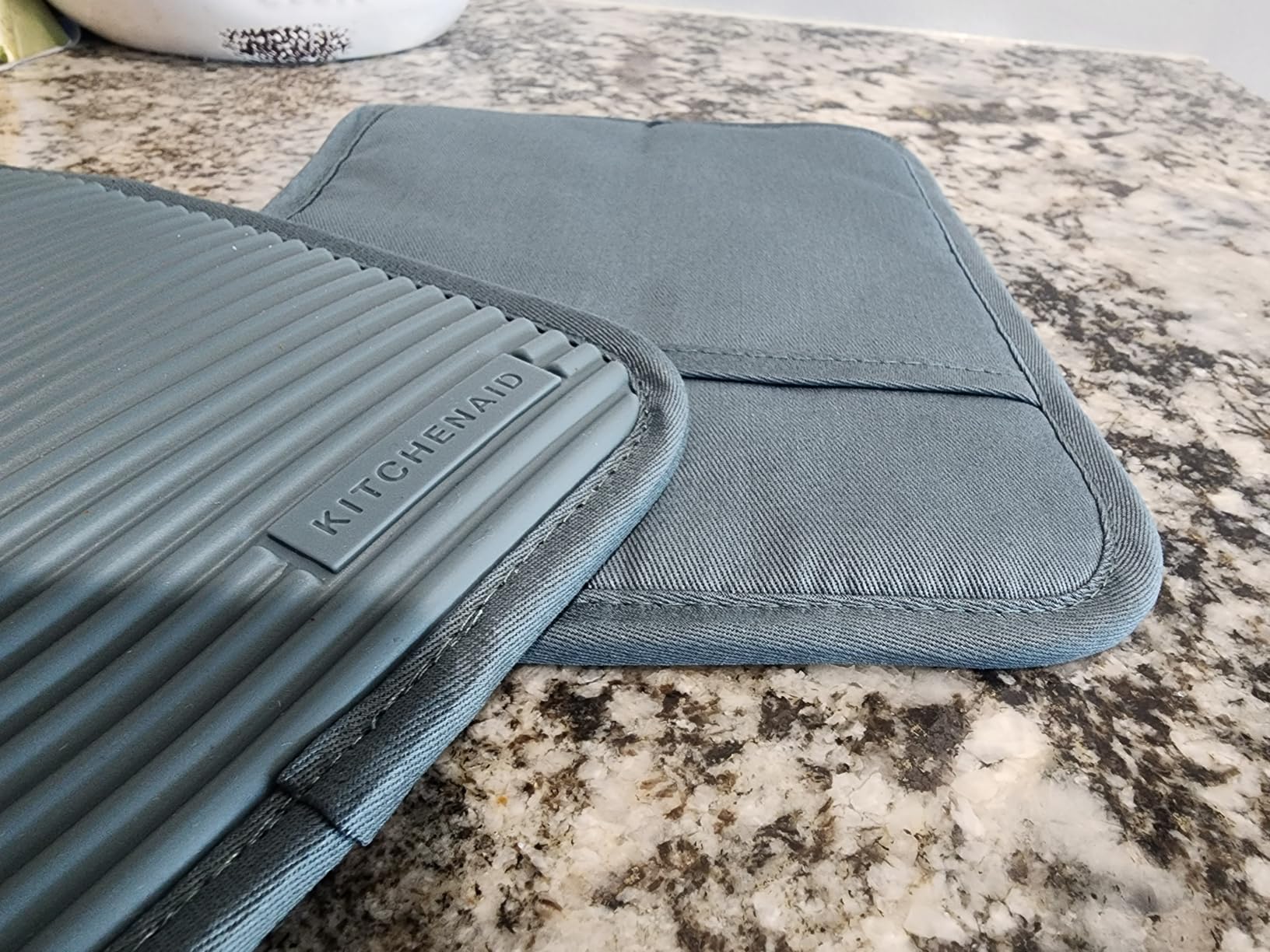 KitchenAid Ribbed Soft Silicone Pot Holder 2-Pack Set, Milkshake Tan, 7