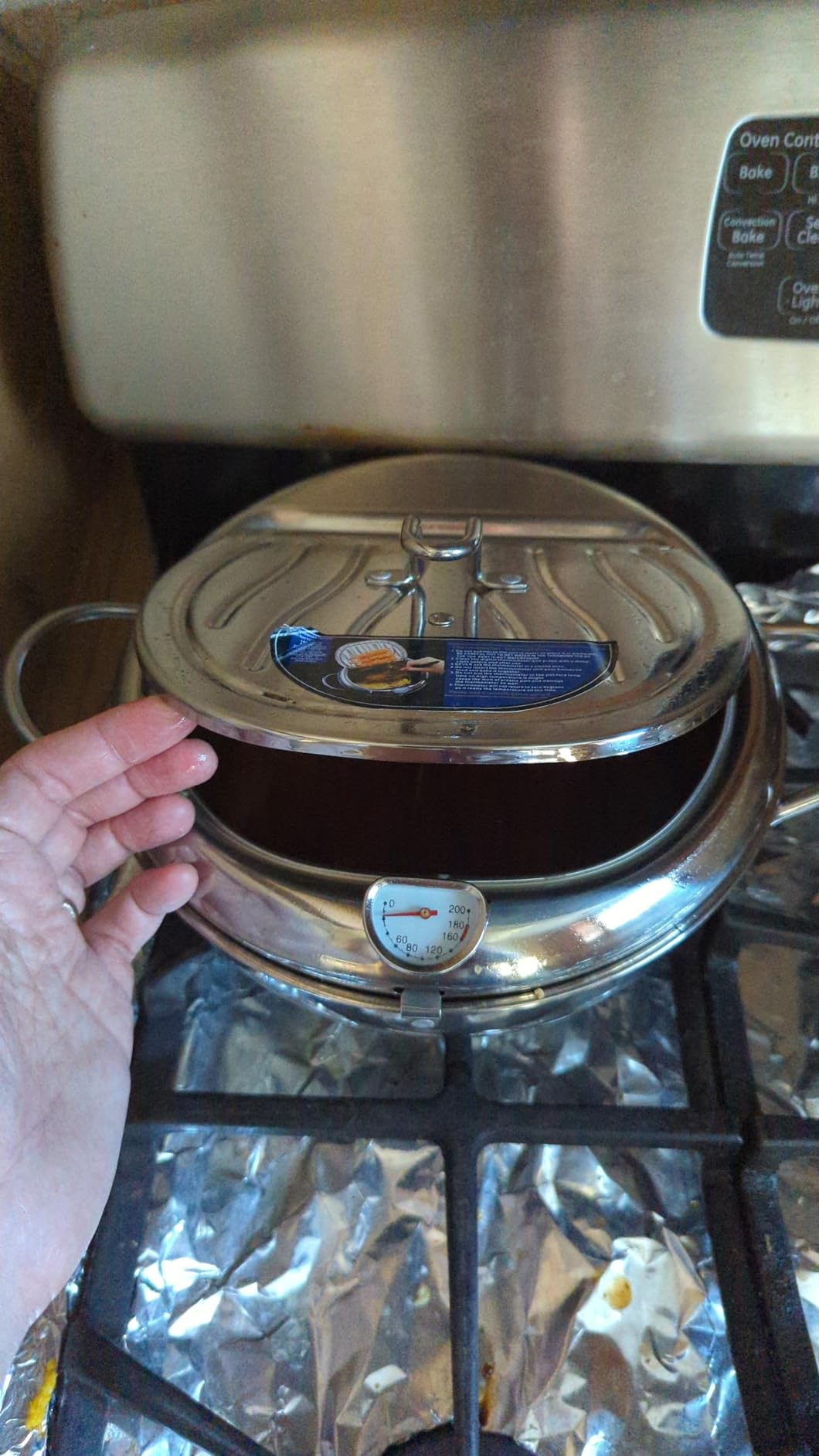 Deep Fryer Pot, 304 Stainless Steel Japanese Frying Pot with Oil Drain, Temperature Control and Lid, Tempura Deep Fryer Pot for Kitchen Stove/Induction Cooker French Fries Fryer Chicken 9.4