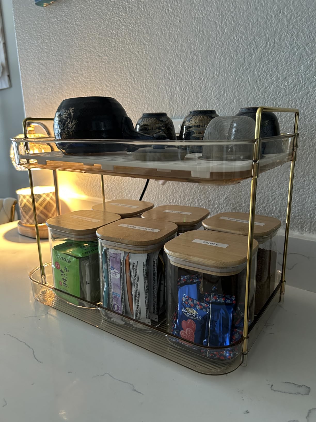 ComSaf Airtight Glass Storage Canister with Lids (0.7Qt/1.2Qt/1.6Qt) Set of 6, Food Storage Container Kitchen Pantry Storage Jar, Glass Jars for Flour Cereal Sugar Tea Coffee Beans Snacks, Square customer photo 2