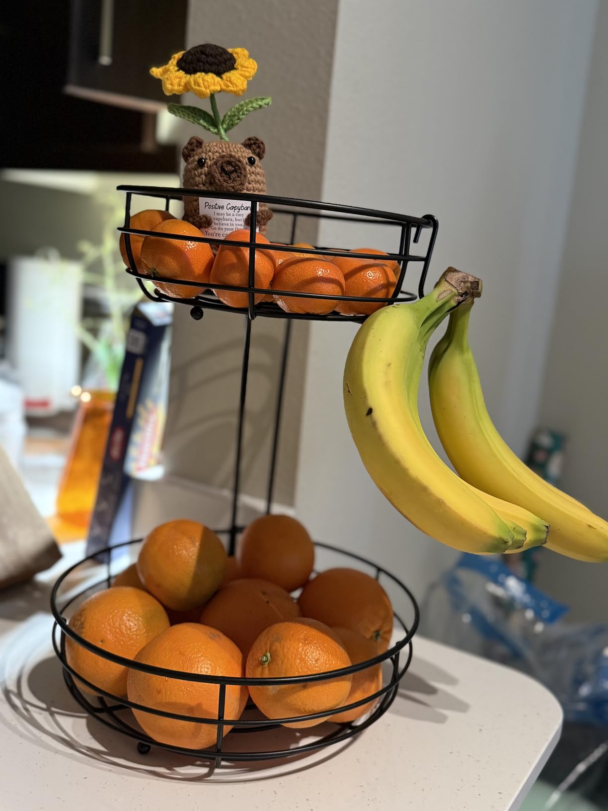Auledio Iron 2-Tier Countertop Fruit Vegetables Basket Bowl Storage With Banana Hanger, Black, 64 ounces Customer Review Auledio Iron 2-Tier Countertop Fruit Vegetables Basket Bowl Storage With Banana Hanger, Black, 64 ounces - Customer Photo 1