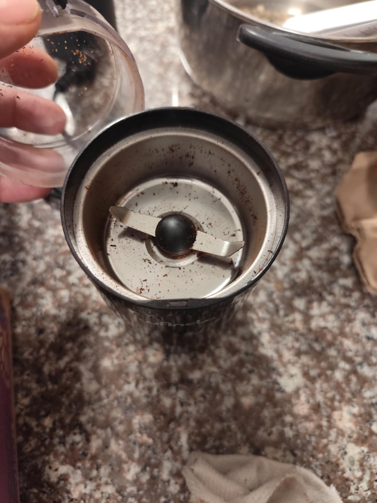 Wancle Electric Coffee Grinder, Spice Grinder, One Touch Coffee Mill for Beans, Spices and More, with Clean Brush Black - Customer Photo 1