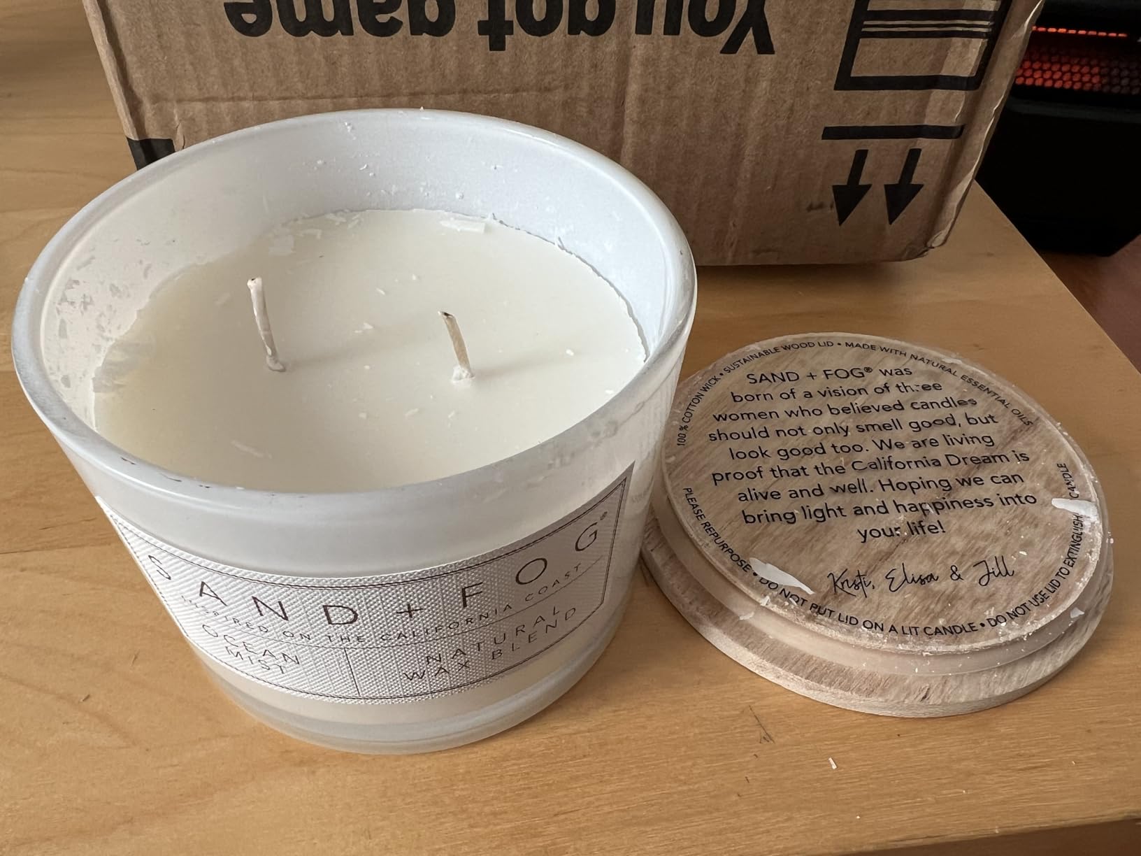 Sand + Fog Scented Candle - Ocean Mist – Additional Scents and Sizes – 100% Cotton Lead-Free Wick - Luxury Air Freshening Jar Candles - Perfect Home Decor – 12oz - Customer Photo 1