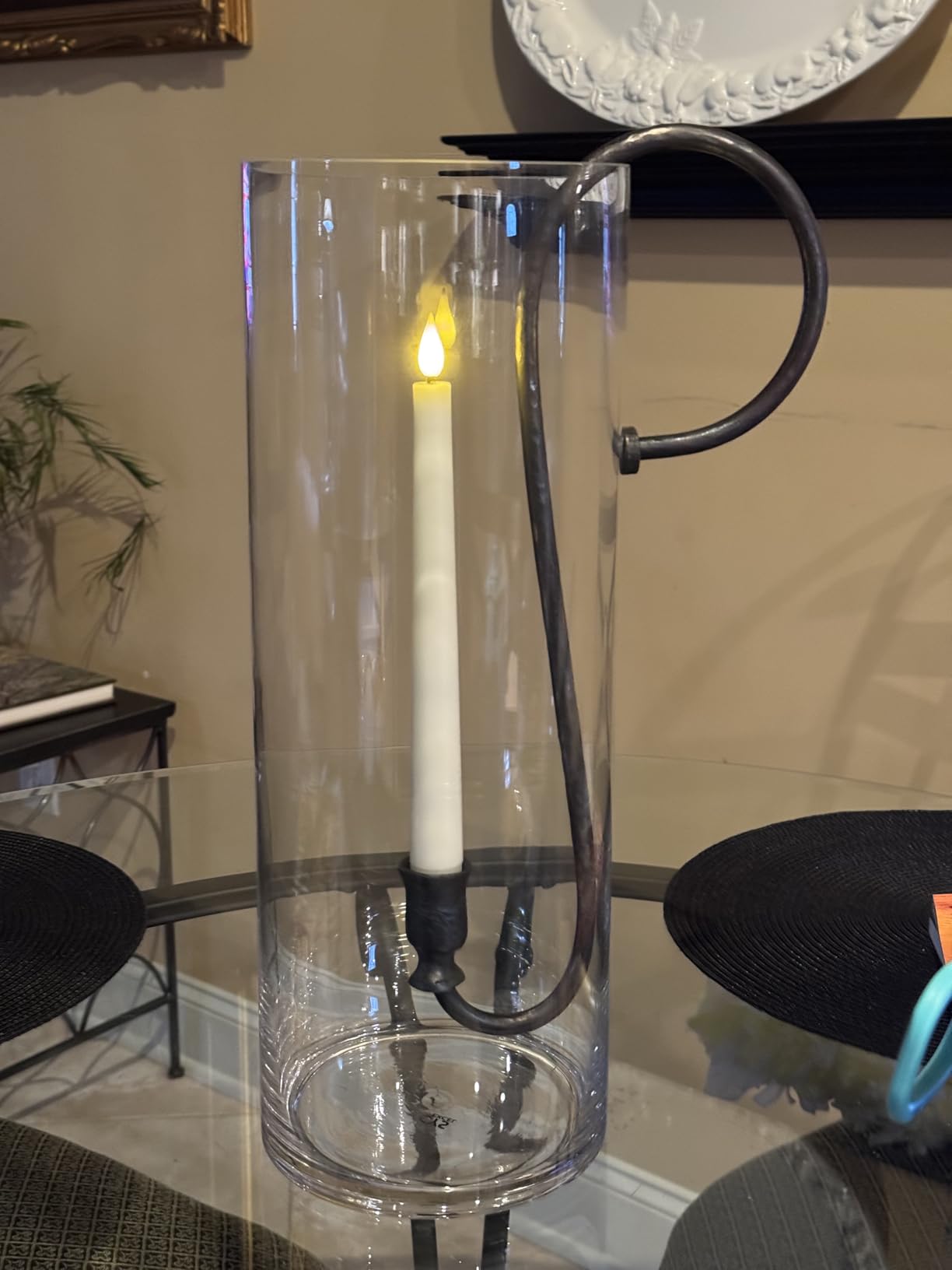 Homemory Real Wax LED Flameless Taper Candles with Remote Timer, 9.6 Inches Ivory Fake Candlesticks, Dripless Battery Operated Window Candle with 3D Flickering Flame for Fireplace Xmas Halloween - Customer Photo 1