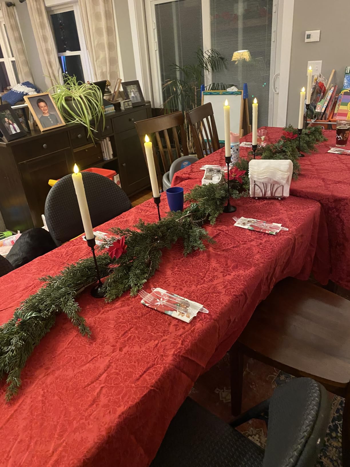 Homemory Real Wax LED Flameless Taper Candles with Remote Timer, 9.6 Inches Ivory Fake Candlesticks, Dripless Battery Operated Window Candle with 3D Flickering Flame for Fireplace Xmas Halloween - Customer Photo 3