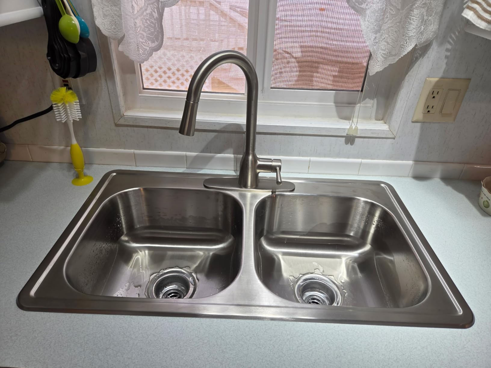 ZUHNE 33x19 Kitchen Sink Drop In for Mobile Homes, Stainless Steel Deep Double Bowl Customer Review ZUHNE 33x19 Kitchen Sink Drop In for Mobile Homes, Stainless Steel Deep Double Bowl - Customer Photo 1