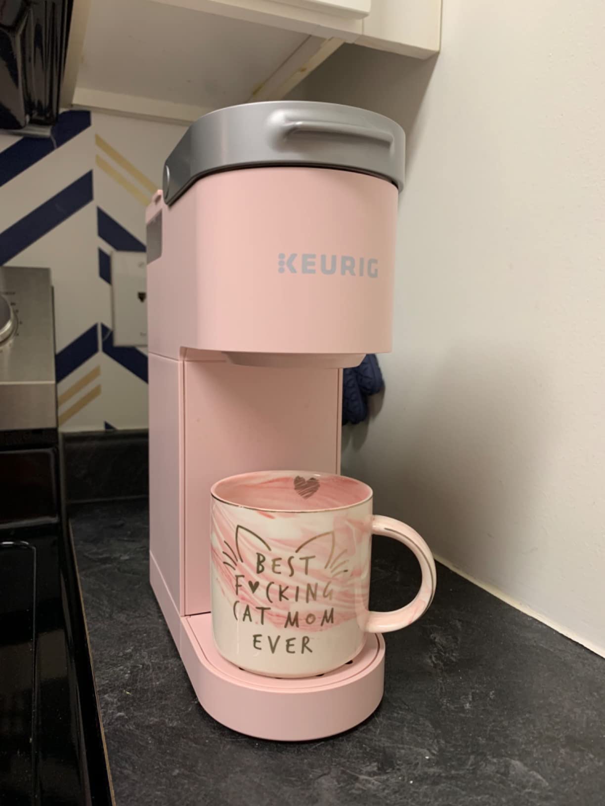Cat Mom Gifts for Women - Crazy Cat Lady Coffee Mug Gift for Kitten Lover Mom, Daughter, Sister, Aunt, Wife, Best Friends, BFF, Coworkers, Her - Best Mom Ever - Pink Marble Mug, Ceramic 11.5oz Cup - Customer Photo 2