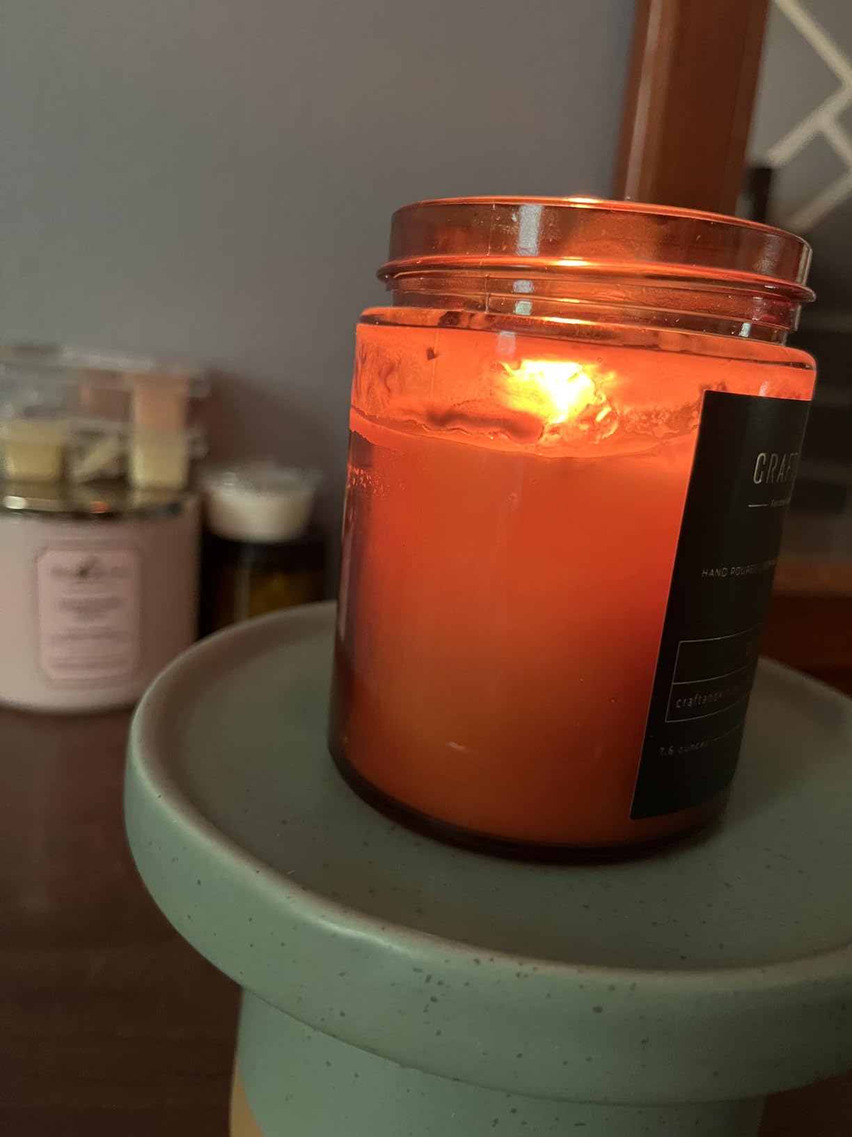 Craft & Kin Scented Candle for Men | Premium English Leather Candle | All-Natural Scent for Home | Long Lasting Winter Candles, 45-Hour Burn Time, 8oz - Customer Photo 1