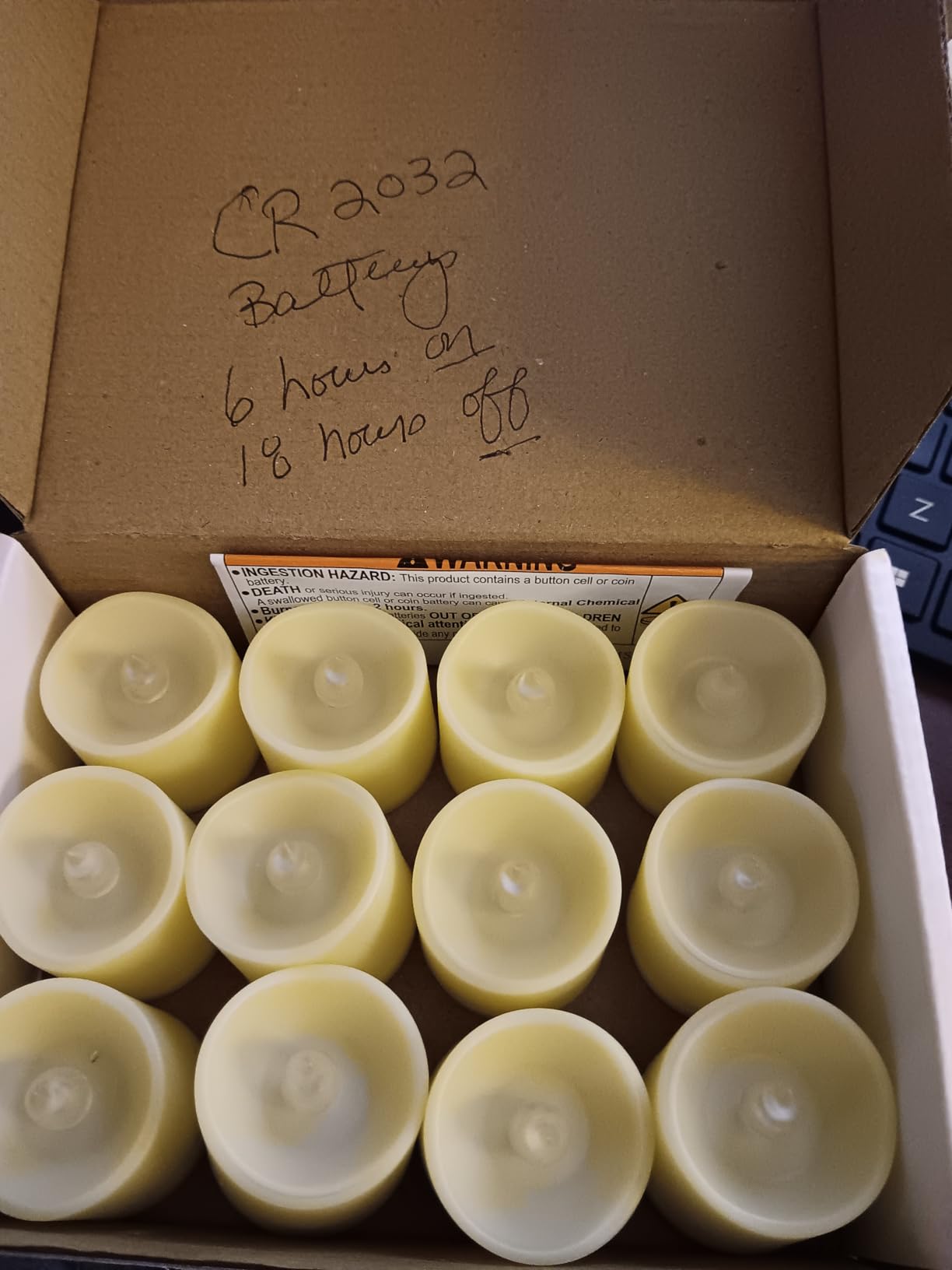 Homemory 12Pack Timer Flameless LED Votive Candles, Long Lasting Battery Operated Tea Light with Timers, 6 Hours On and 18 Hours Off Cycle Automatically for Wedding, Table Decorations (Warm White) - Customer Photo 1